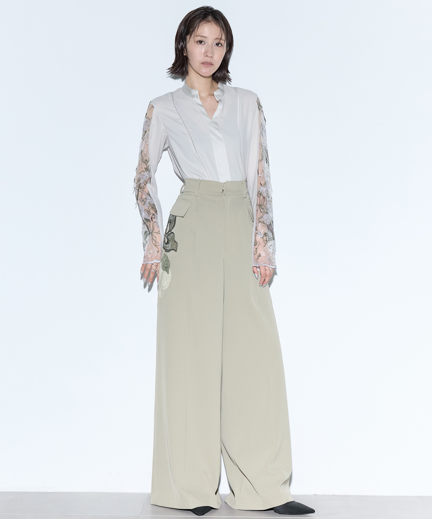 Patchwork embroidered slacks MURRAL