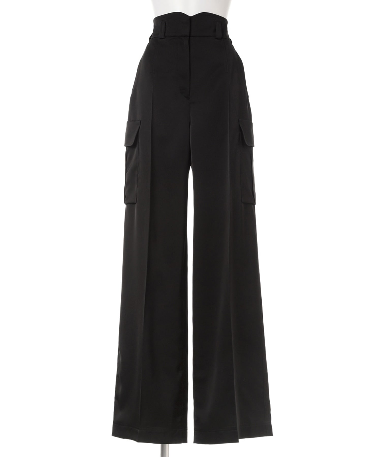 Triacetate Satin High Waisted Cargo Trousers Mame Kurogouchi