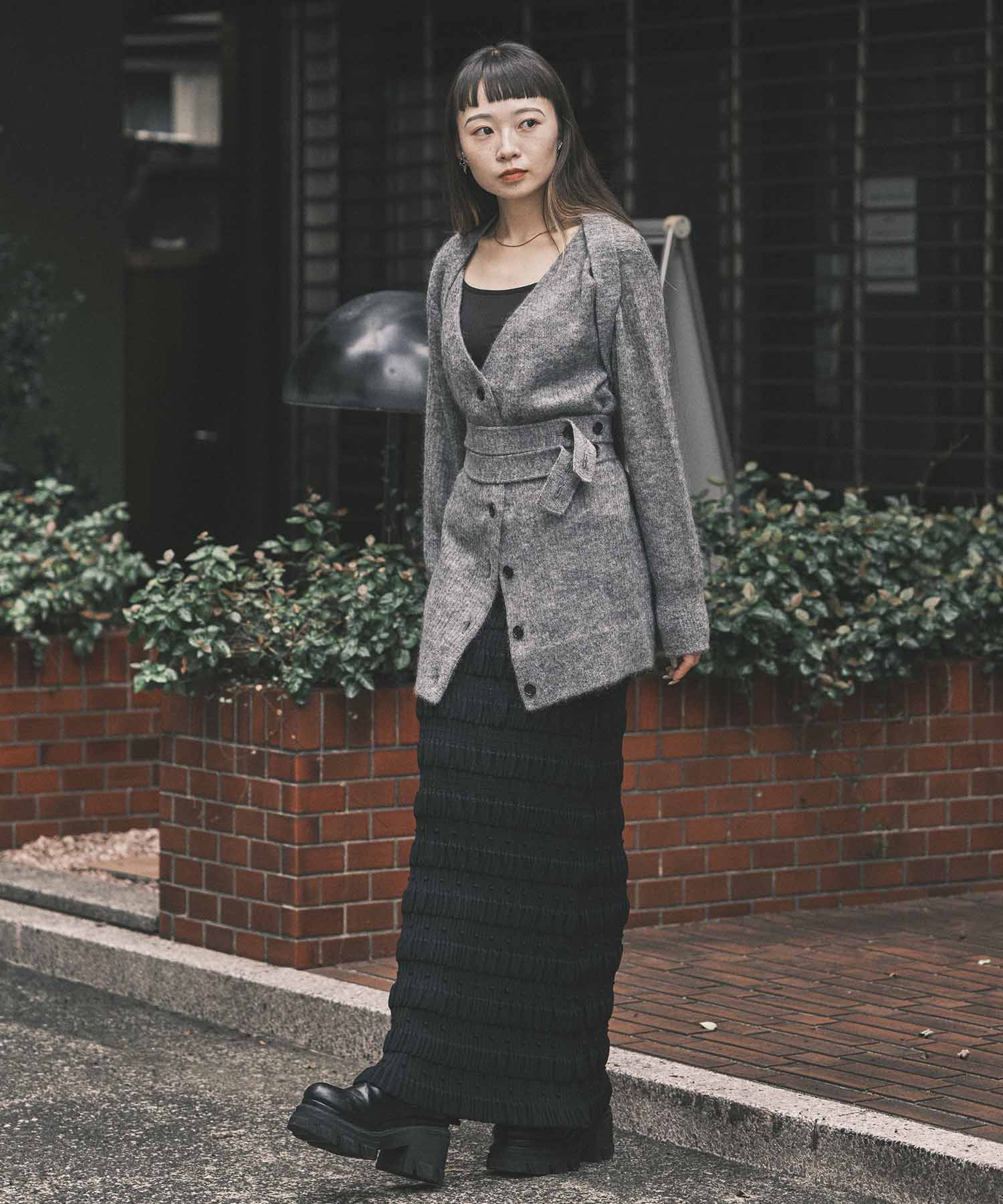 Stripe knit maxi skirt FETICO