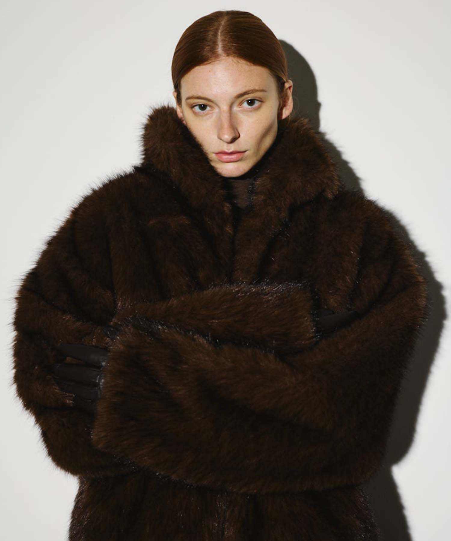 High collar faux fur jacket RIM.ARK