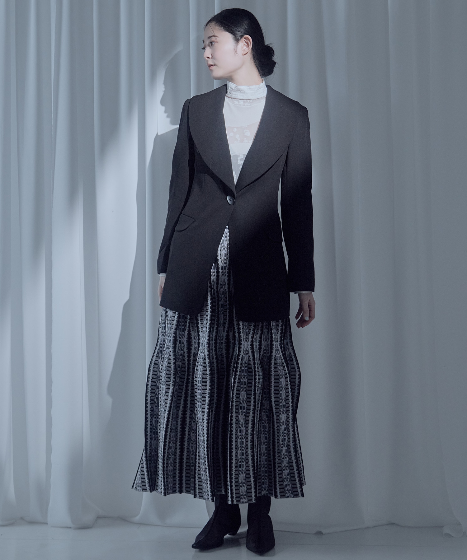 Wool Venetian Shawl Collar Jacket Mame Kurogouchi