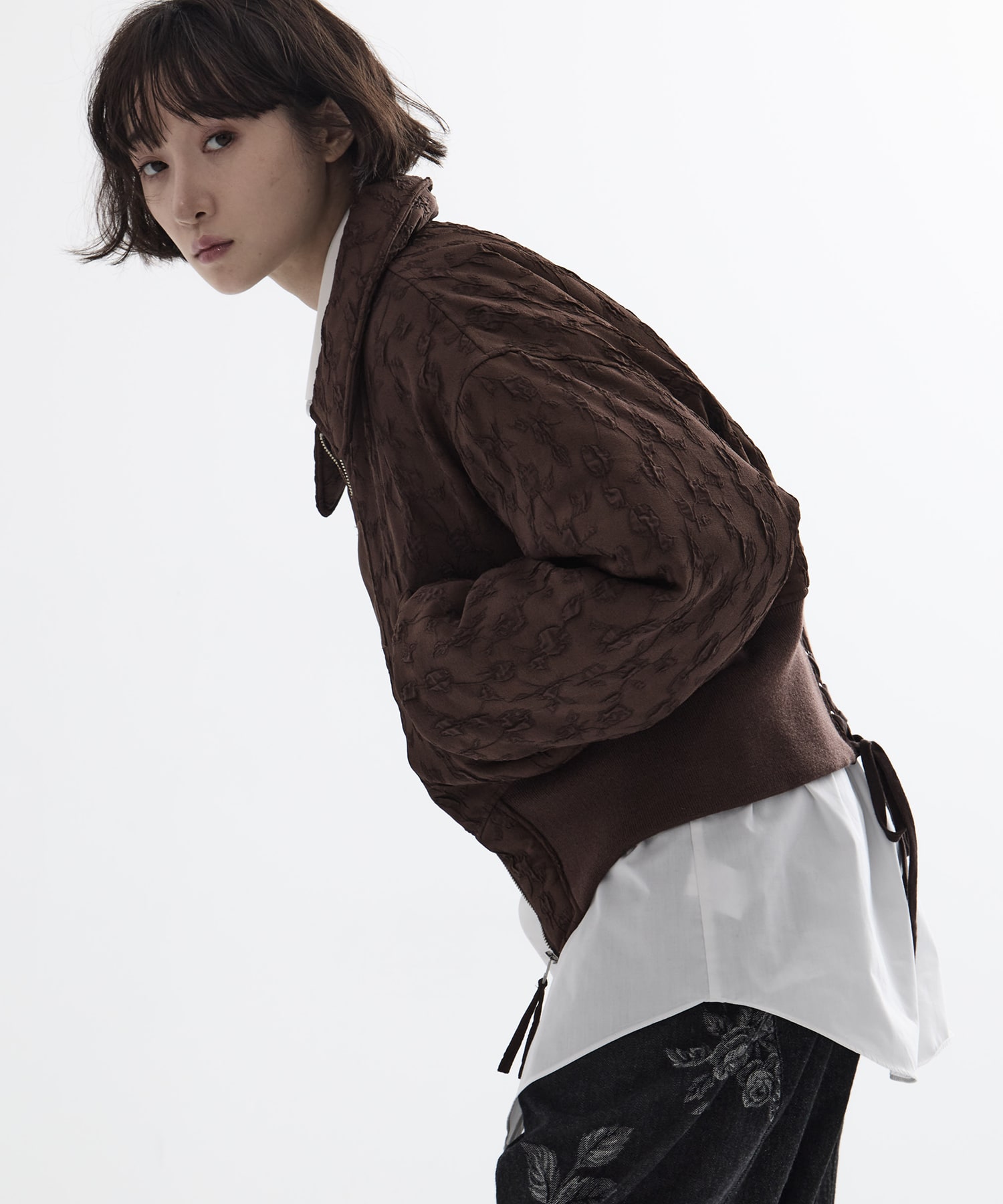 Floral jacquard bomber jacket FETICO
