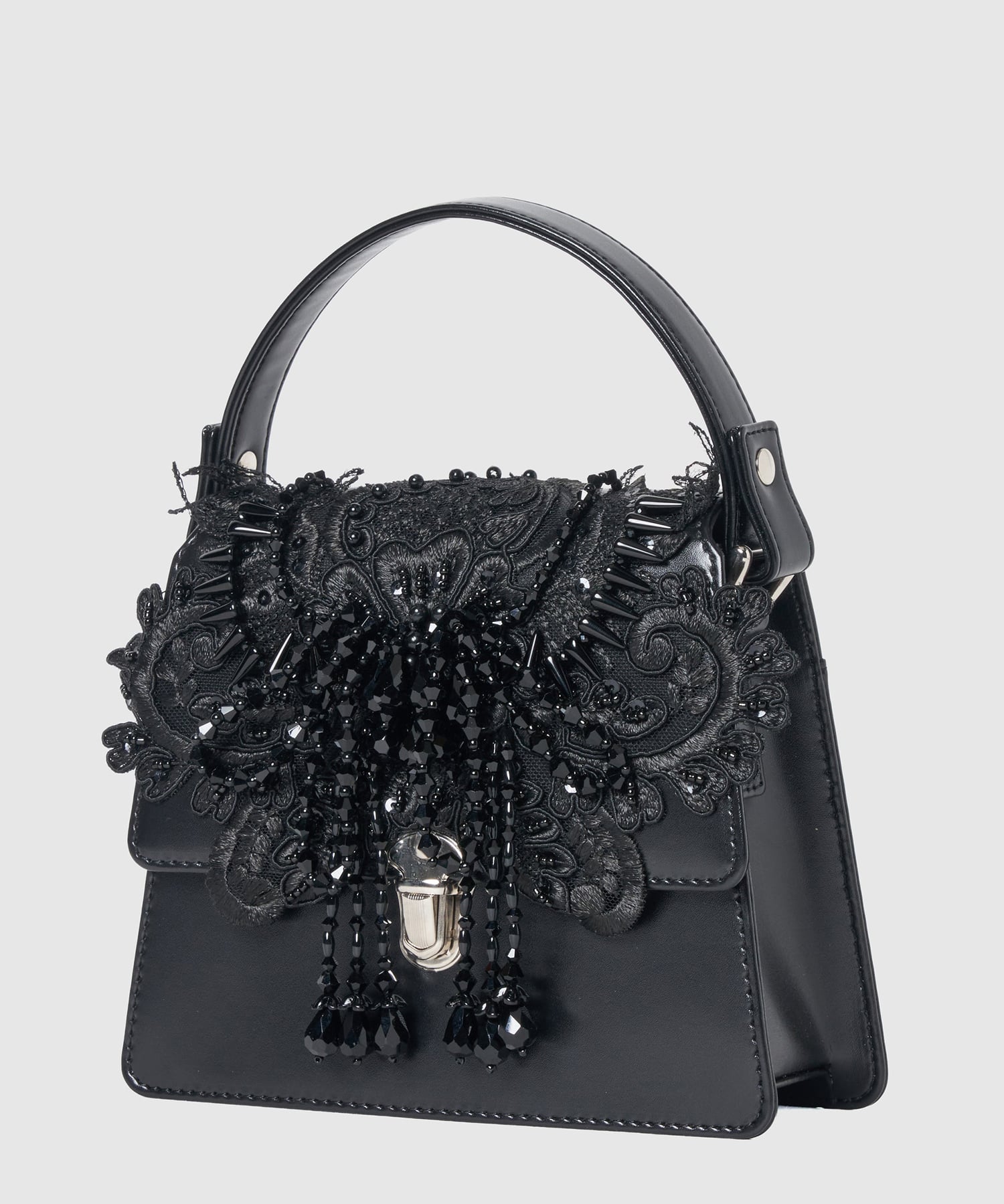 black lei beads mini hand bag tanakadaisuke