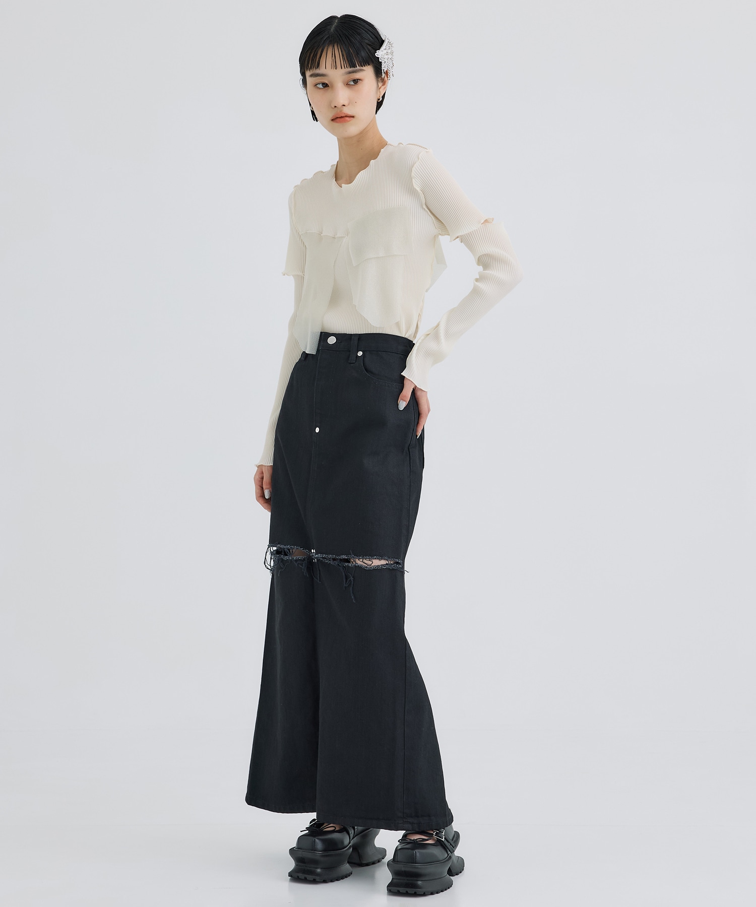 Snow bijou barrette left(FREE WHITE): tanakadaisuke: WOMENS