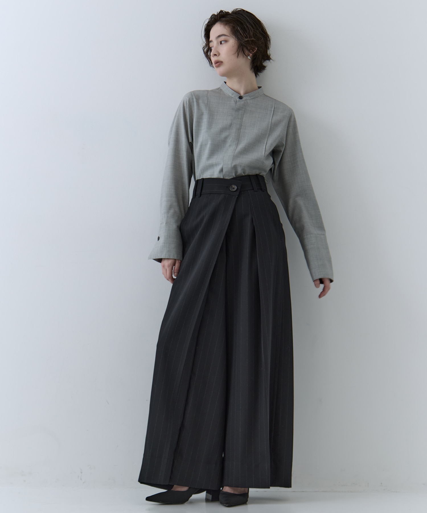 Waist Tucked Wool Shirt STUDIOUS