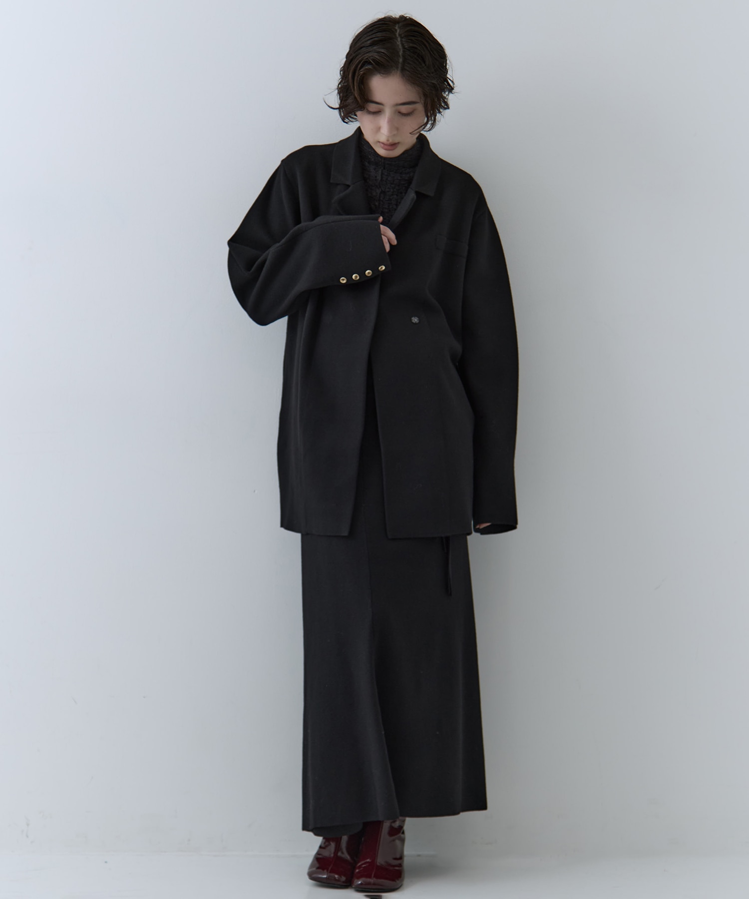 UND JACKET WINDING SKIRT KNIT SET DRESS AMERI