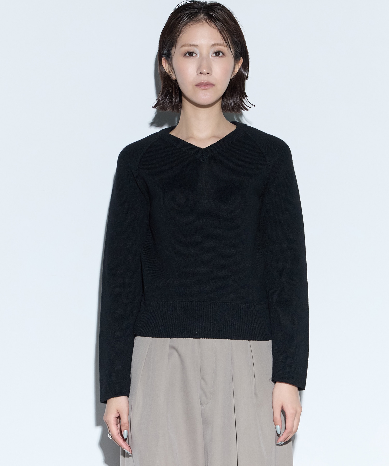 RERACS RAGRAN V NECK PULLOVER KNIT THE RERACS