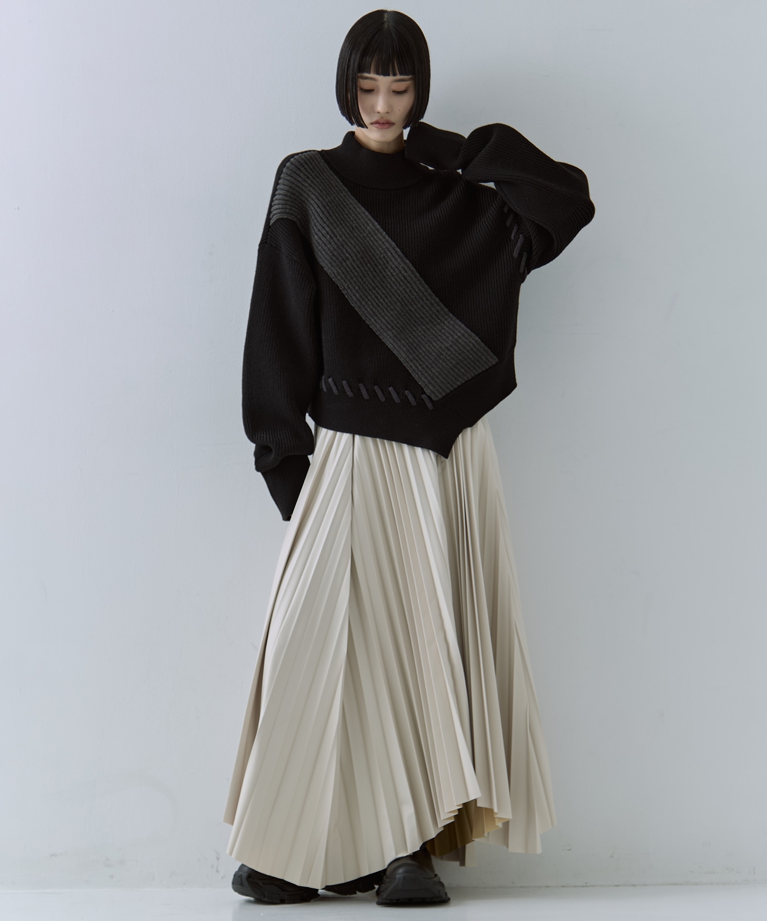 別注Asymmetrical Stitch Rib knit UN3D.