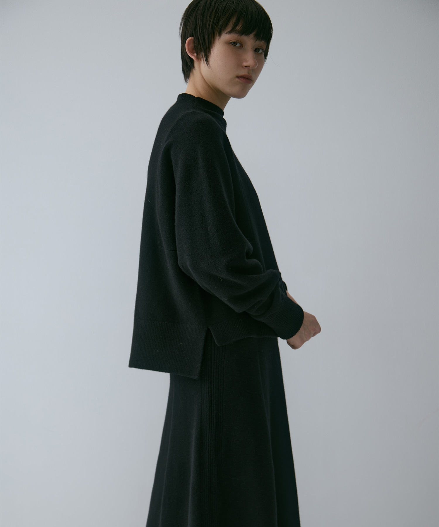 別注 CASHMERE BOAT NECK KNIT WRAPINKNOT