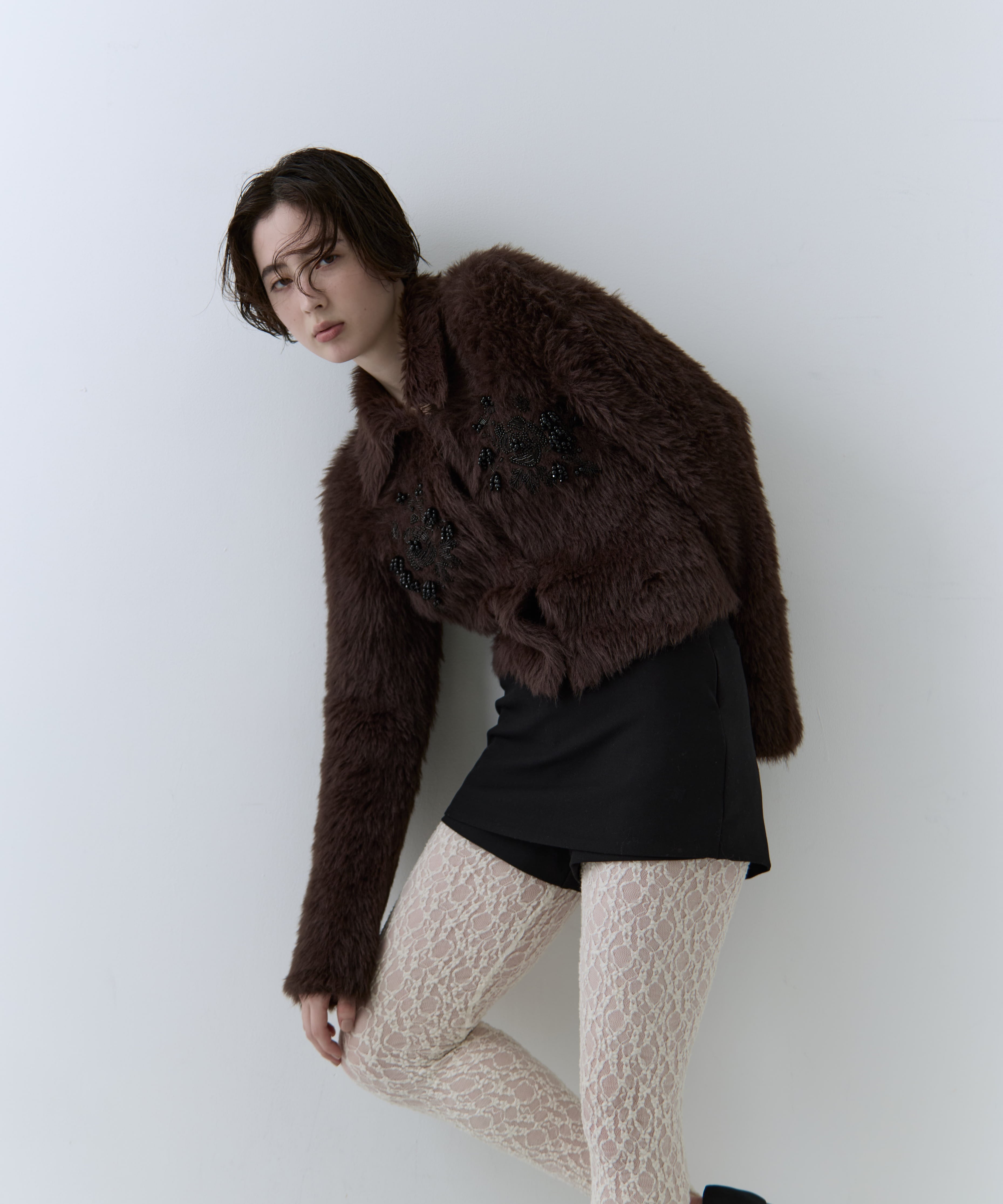 別注 シャギービジューカーディガン FETICO