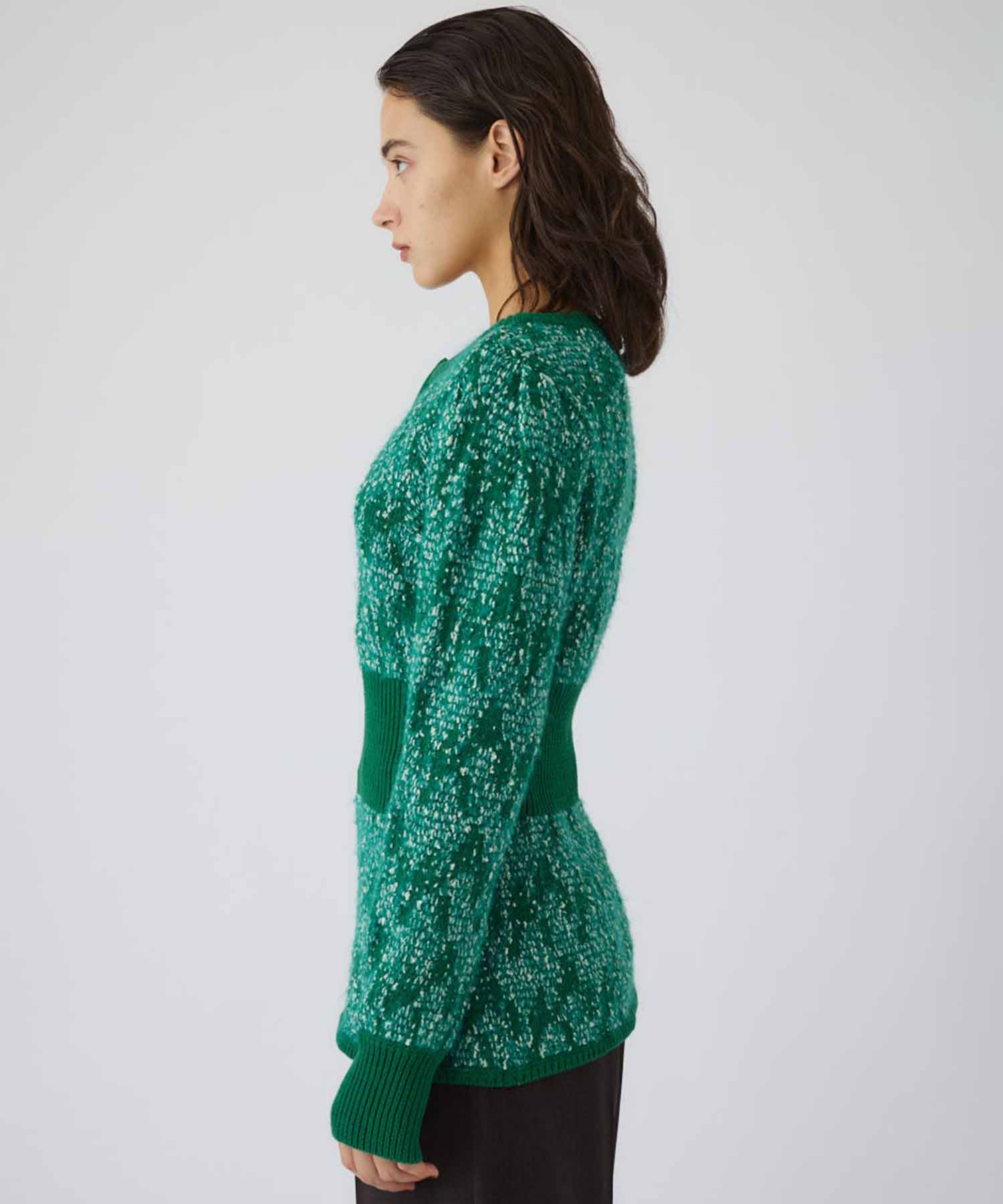 Waist switching knit tops RIM.ARK