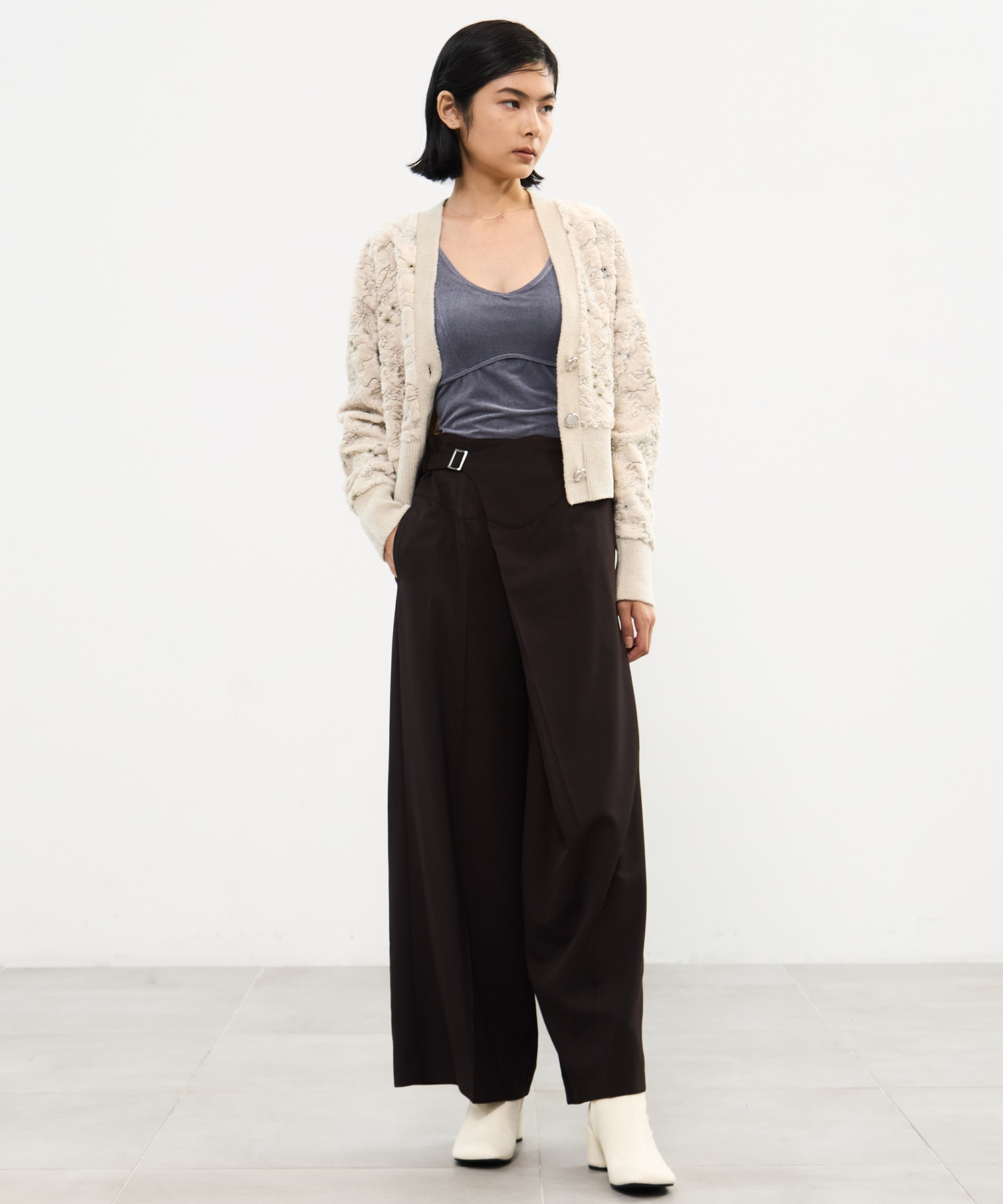 Camouflage embroidered knit cardigan MURRAL