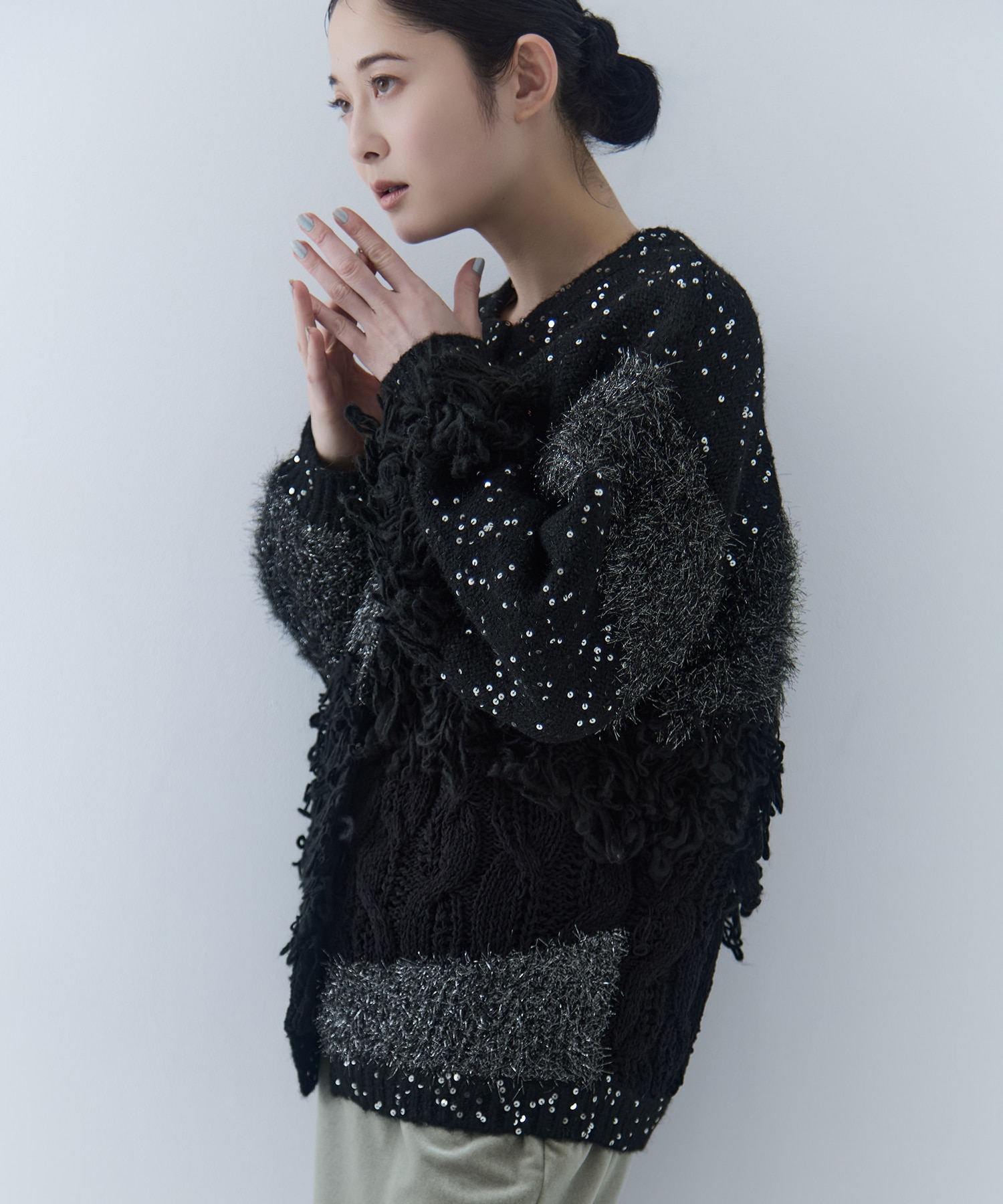 【新品】UND MIX YARN PATCHWORK KNIT CARDIGAN UND MIX YARN PATCHWORK KNIT CARDIGAN