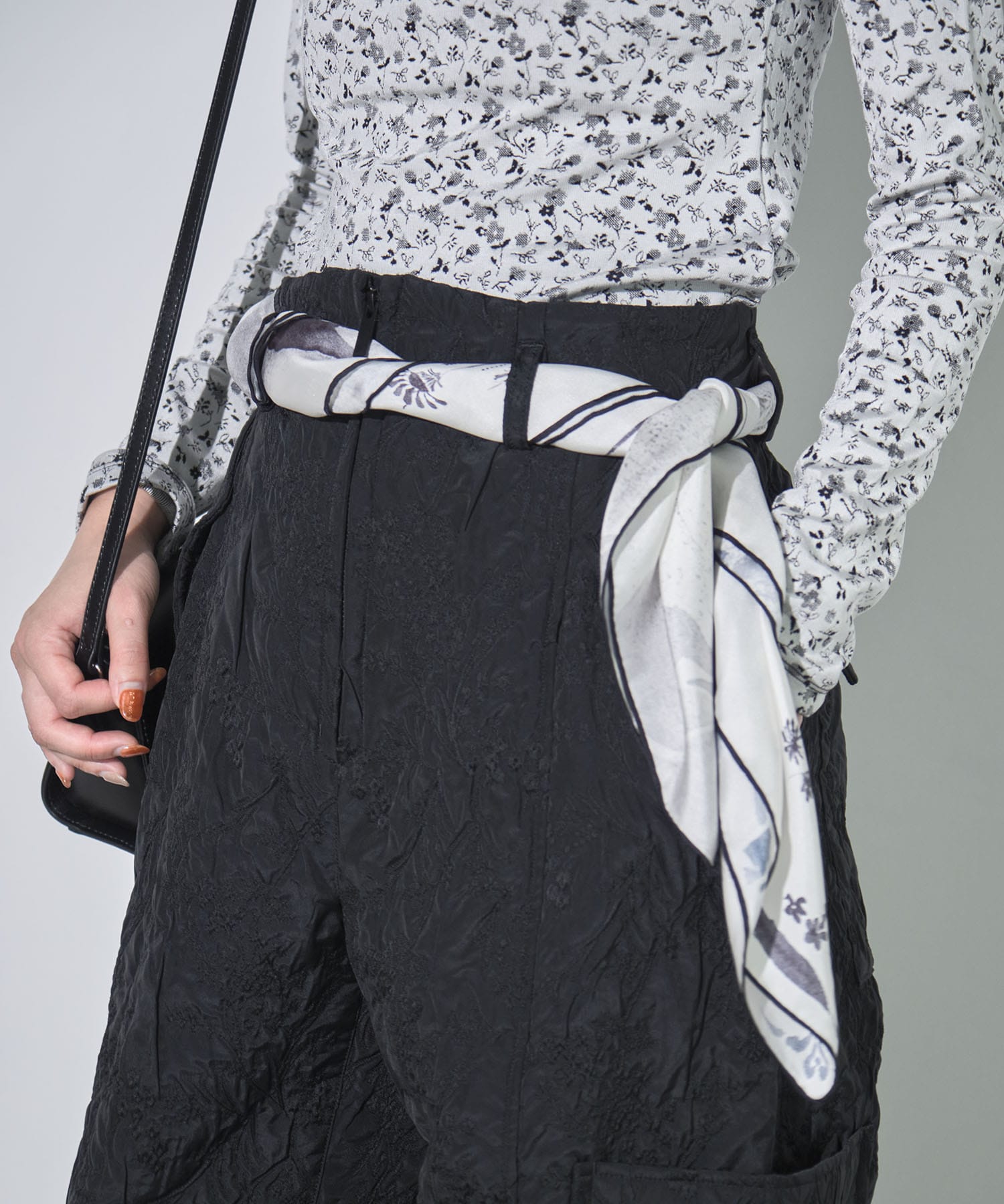 Floral Jacquard Triple Cloth High Waisted Trousers Mame Kurogouchi