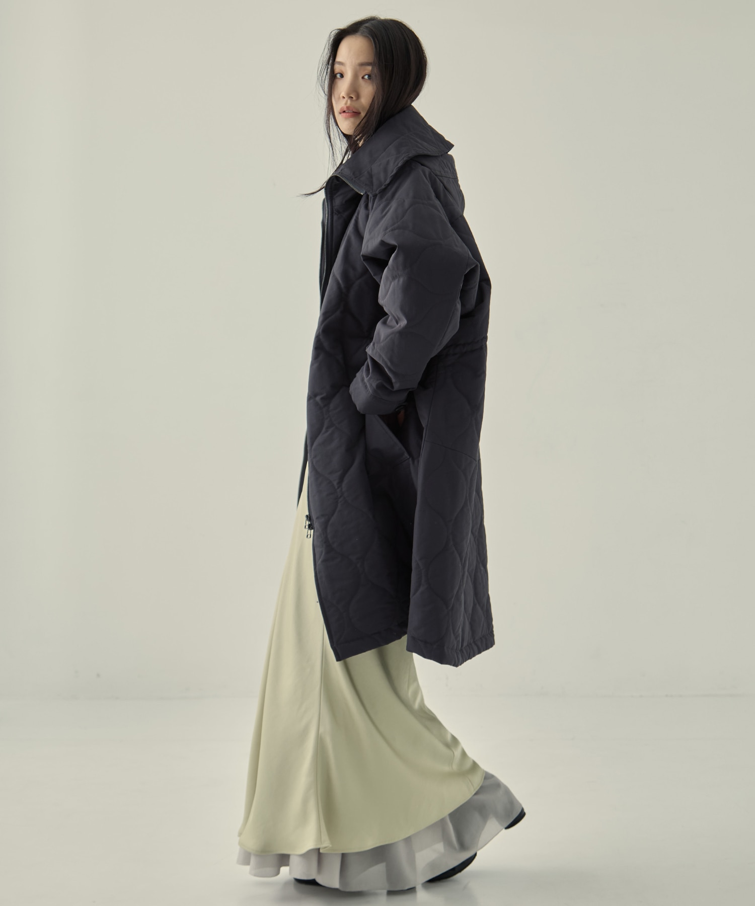 LAYERED SATIN MERMAID SKIRT STUDIOUS