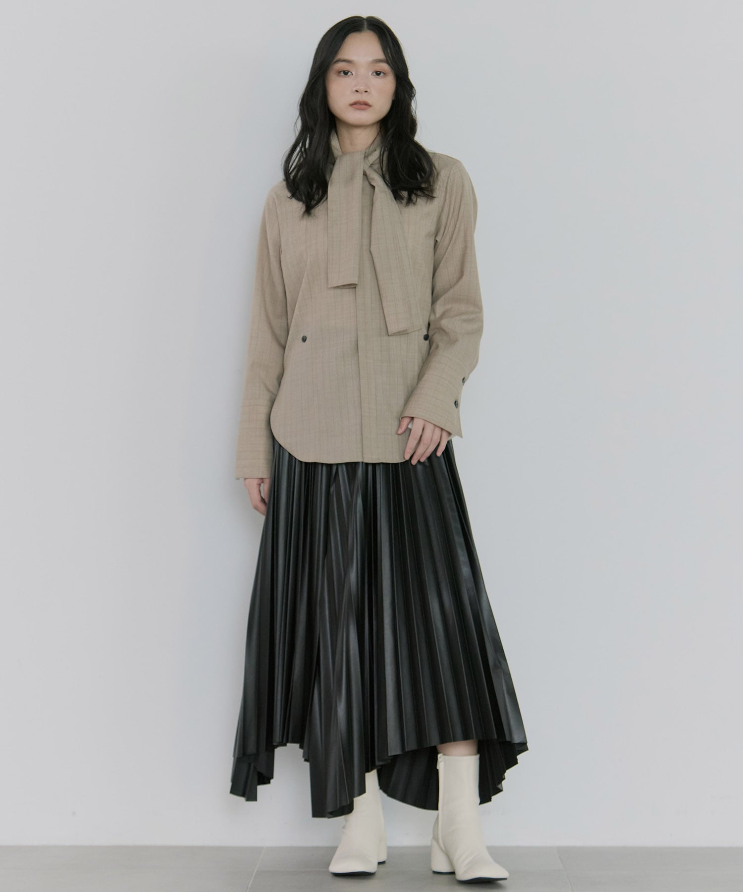 Faux Leather Pleated SK STUDIOUS