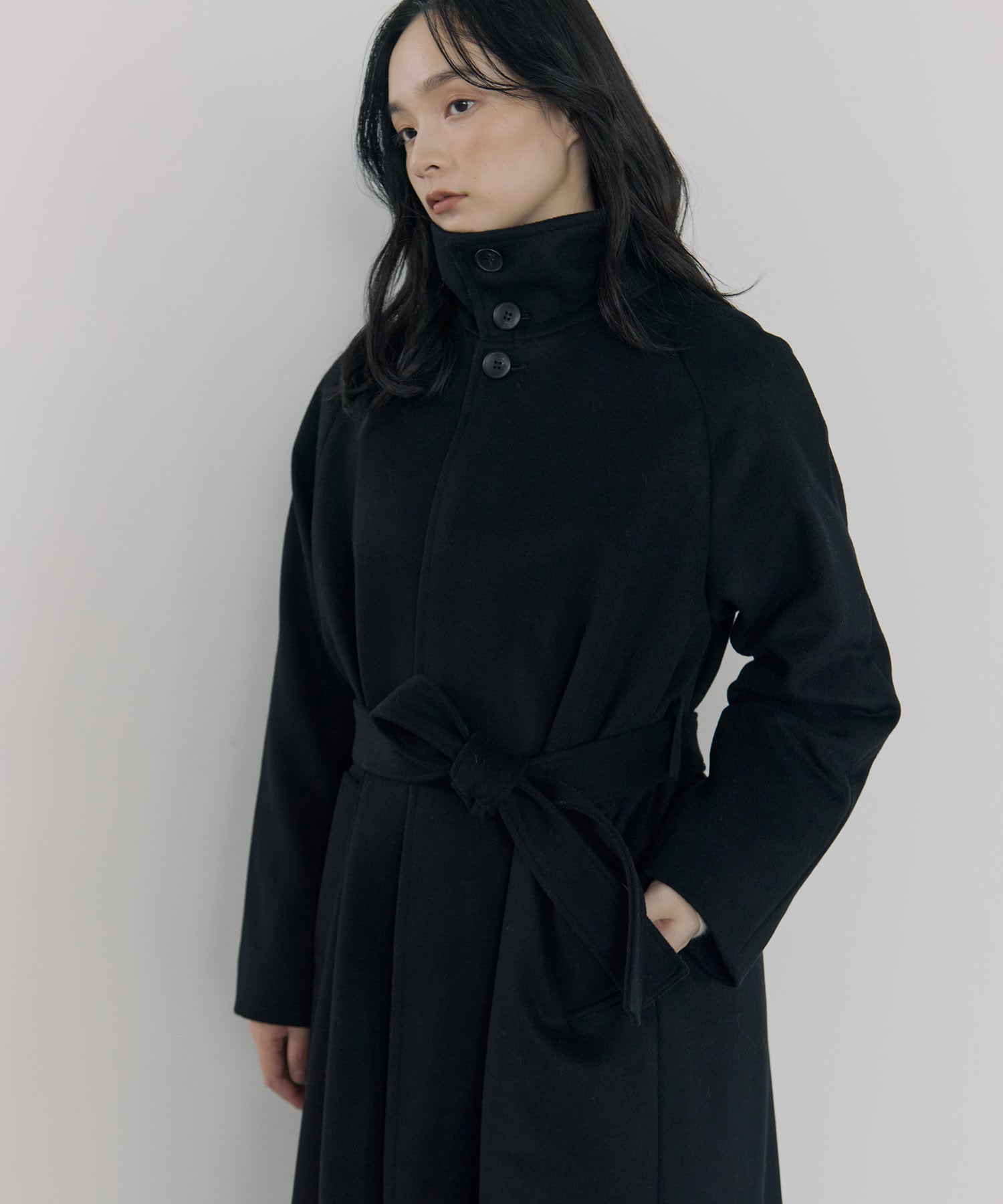 別注スタンドカラーロングコート Dessin de mode