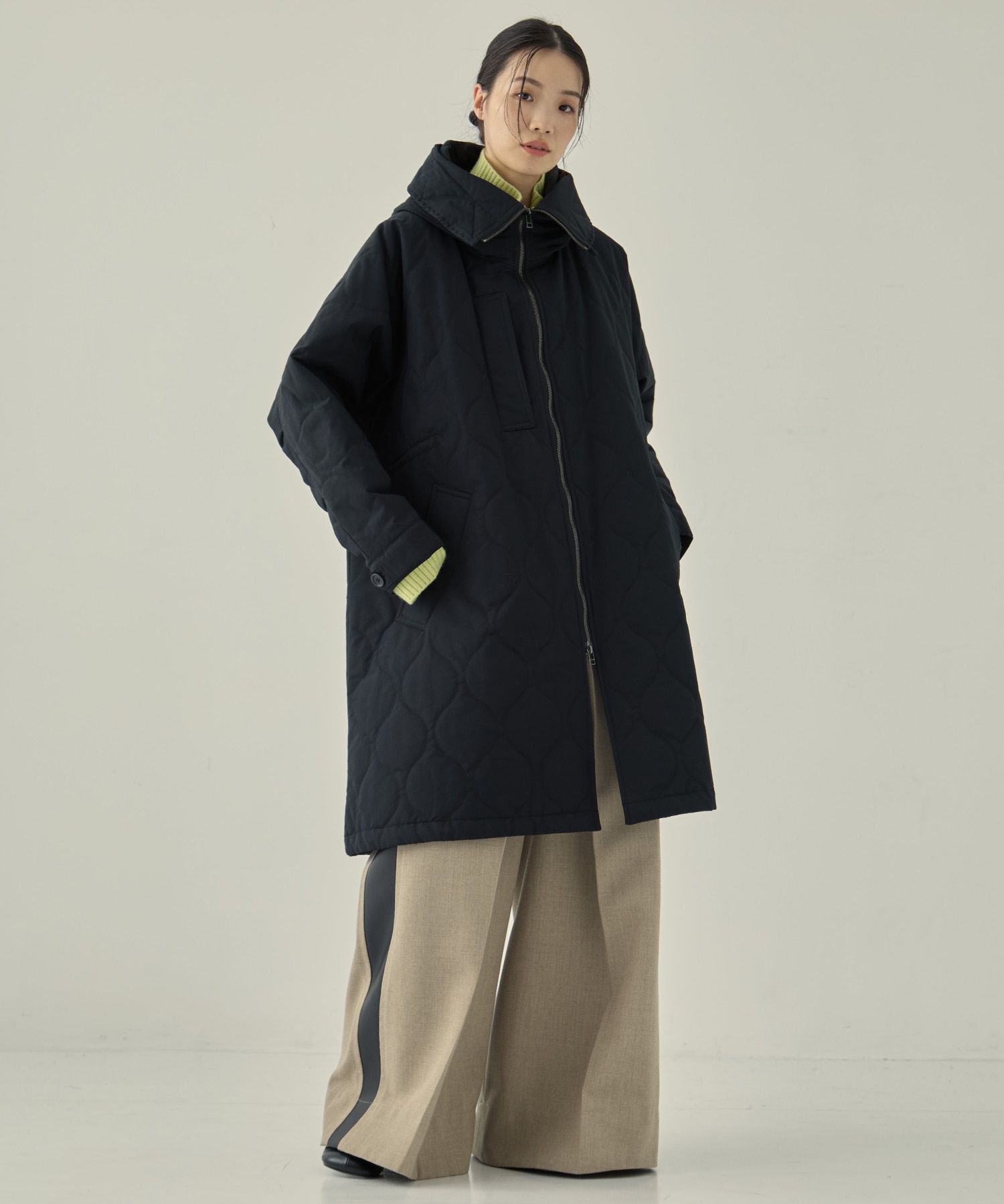 リサイクル60/40クロスキルティングフーディー VACHEMENT