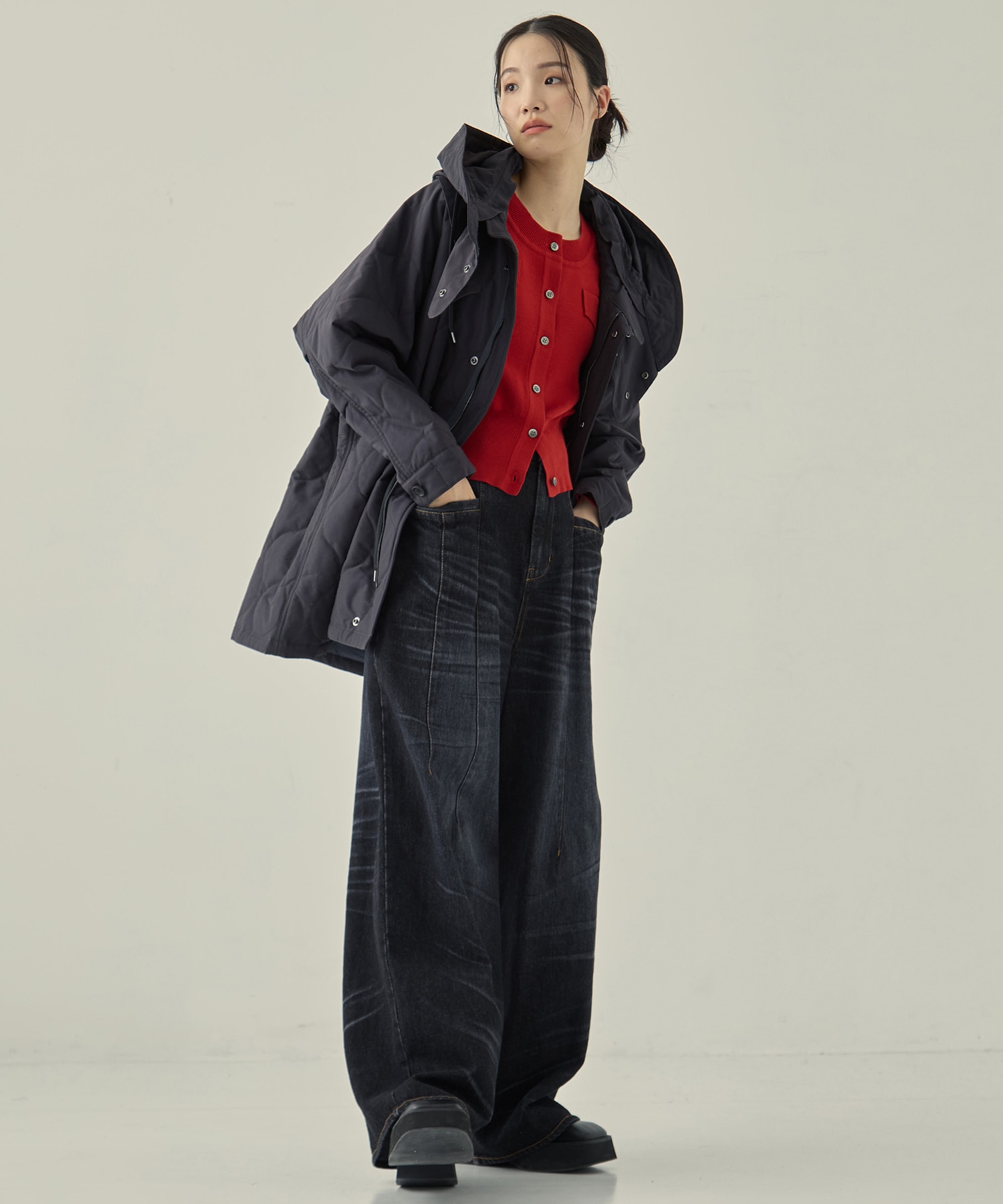 リサイクル60/40クロスキルティング モッズコート VACHEMENT