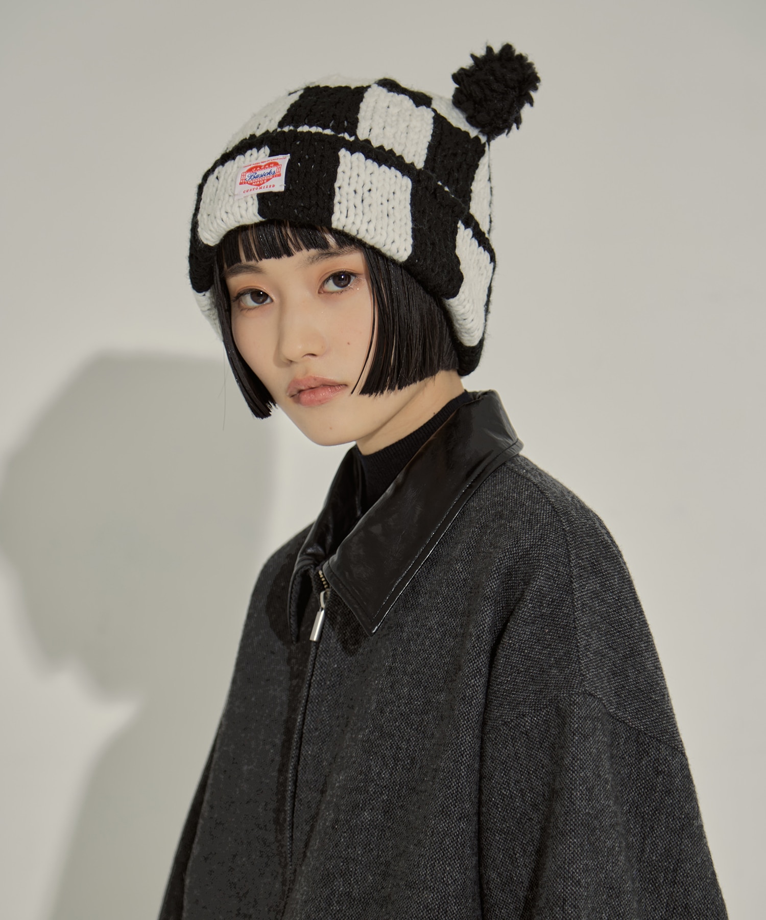 Checkered Flag Bear Beanie BASICKS