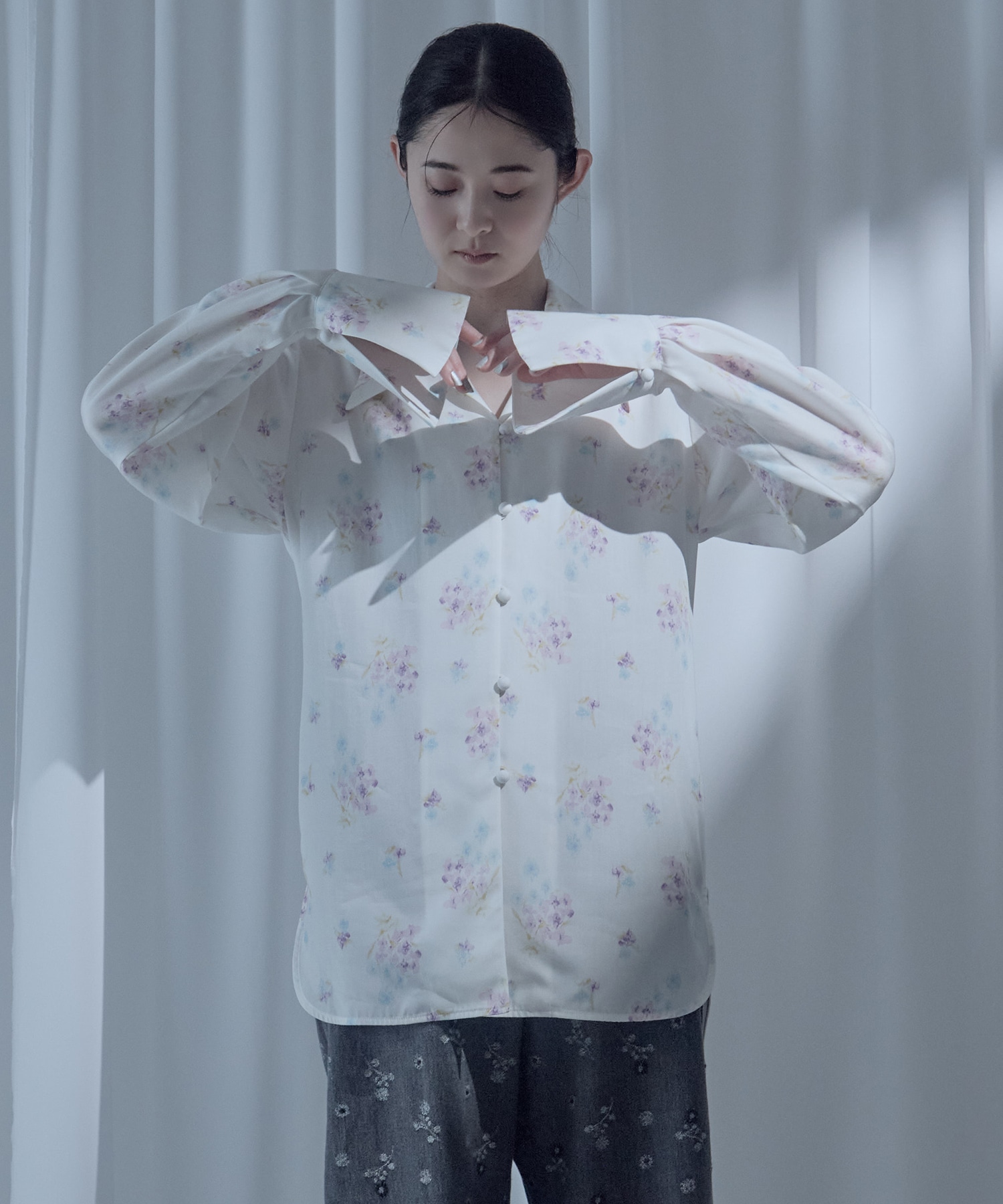 Floral Motif Printed Shirt Mame Kurogouchi