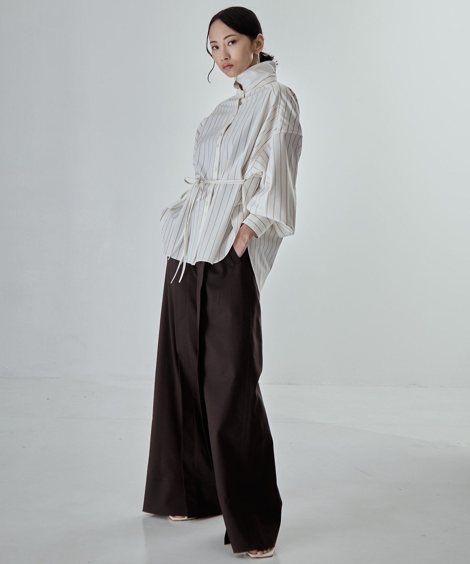 Wide Stripe 2way Shirt STUDIOUS