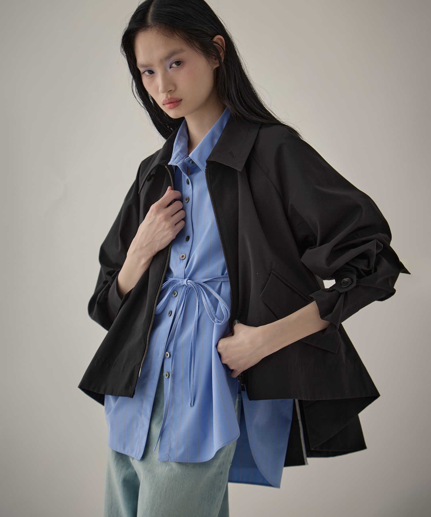 【新色】Wide Stripe 2way Shirt STUDIOUS