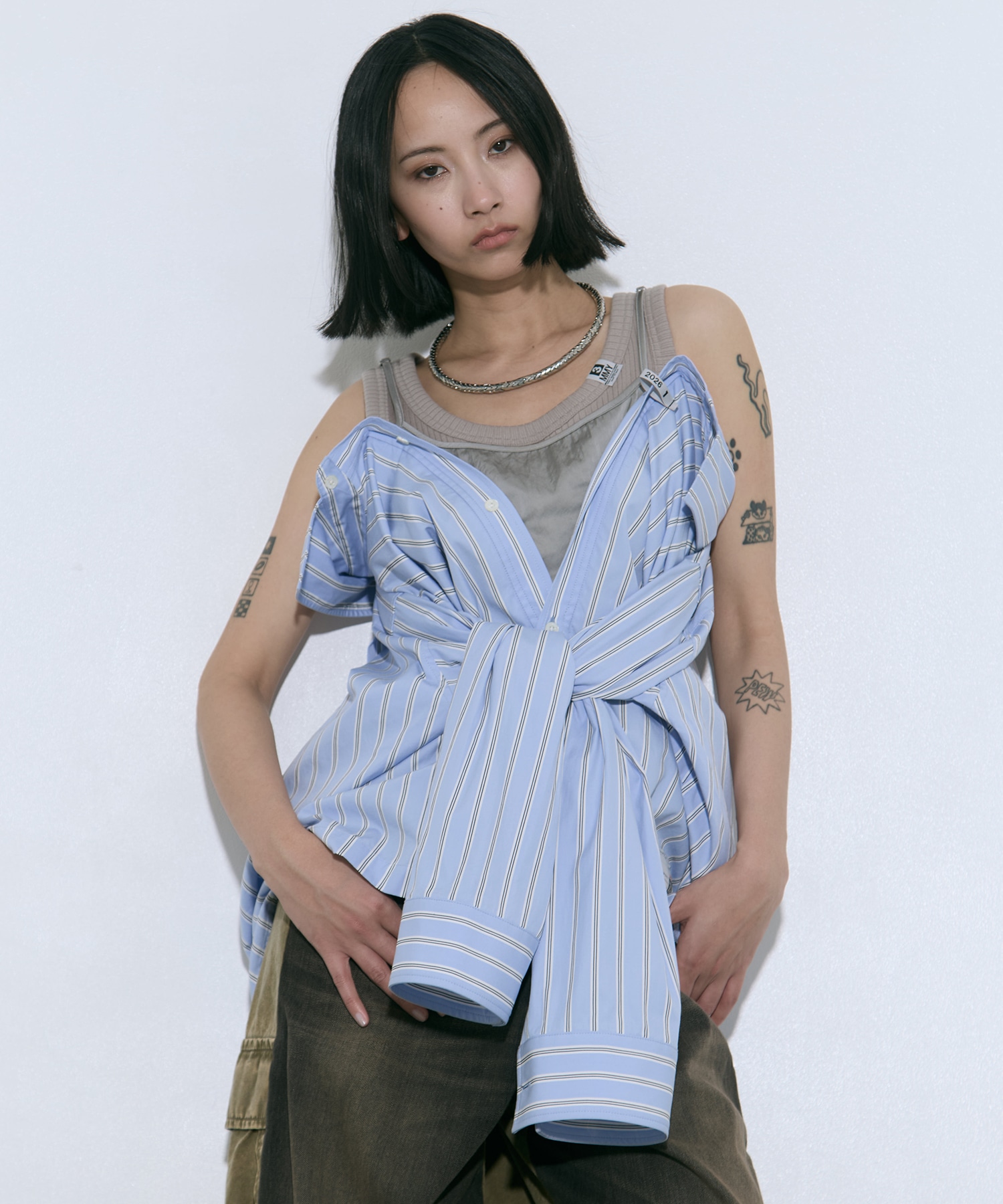 LAYERED STRIPE SHIRTS Maison MIHARA YASUHIRO