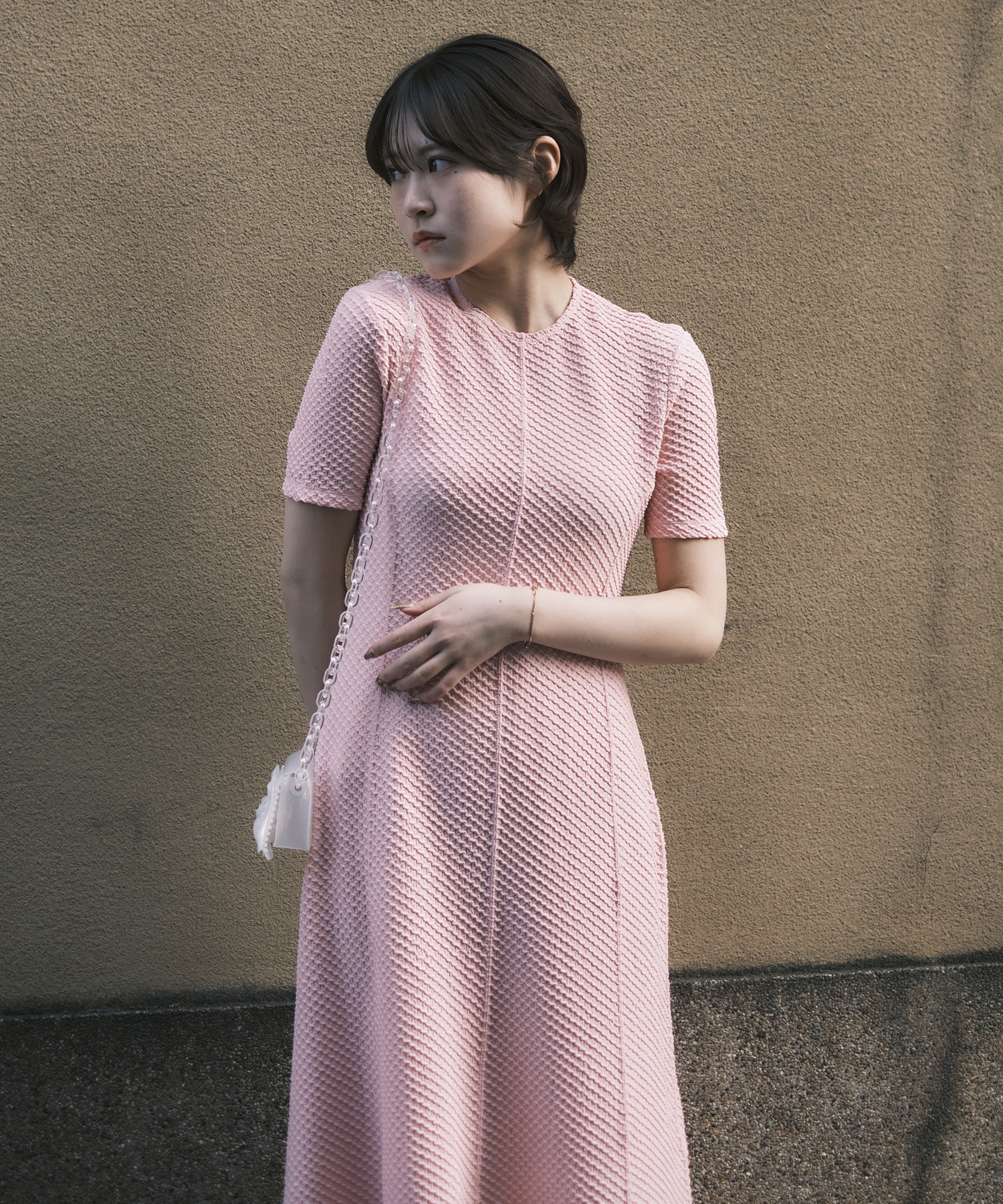 Shirring Jersey Jacquard Dress Mame Kurogouchi