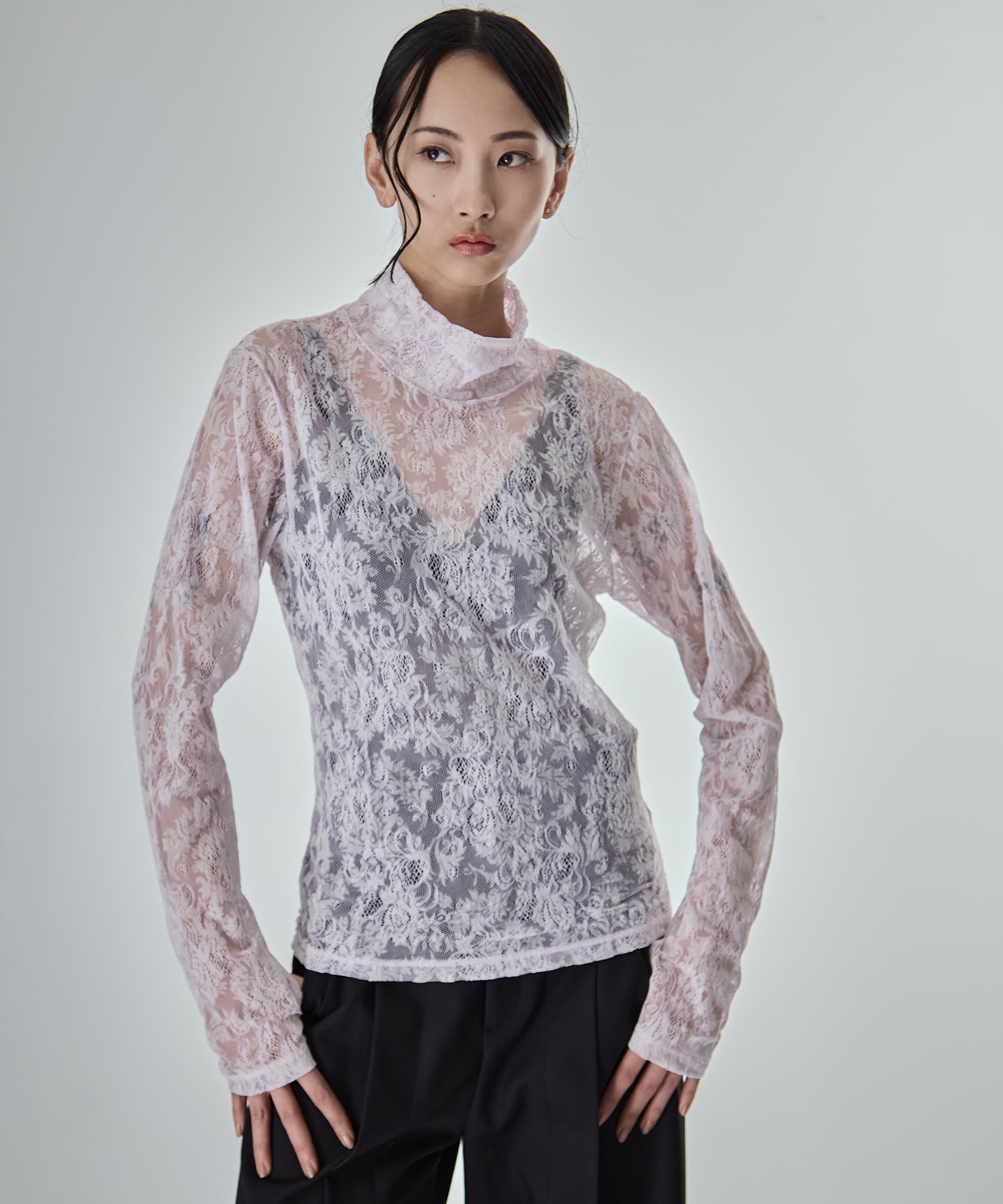 Stretch Flocky Lace Top STUDIOUS