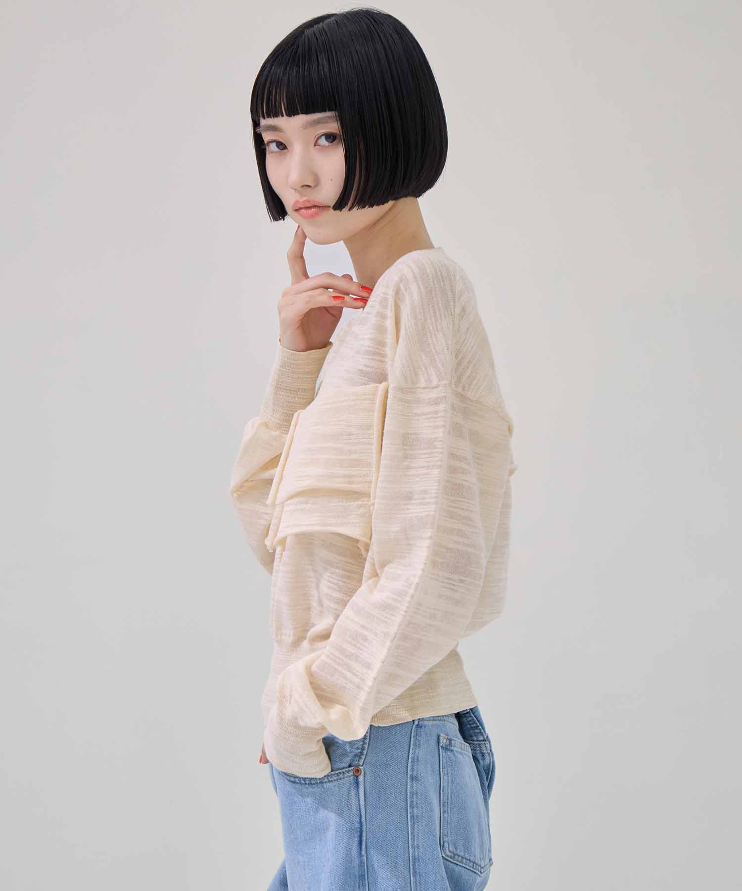 T*D* V-NECK SHEER KNIT kotohayokozawa