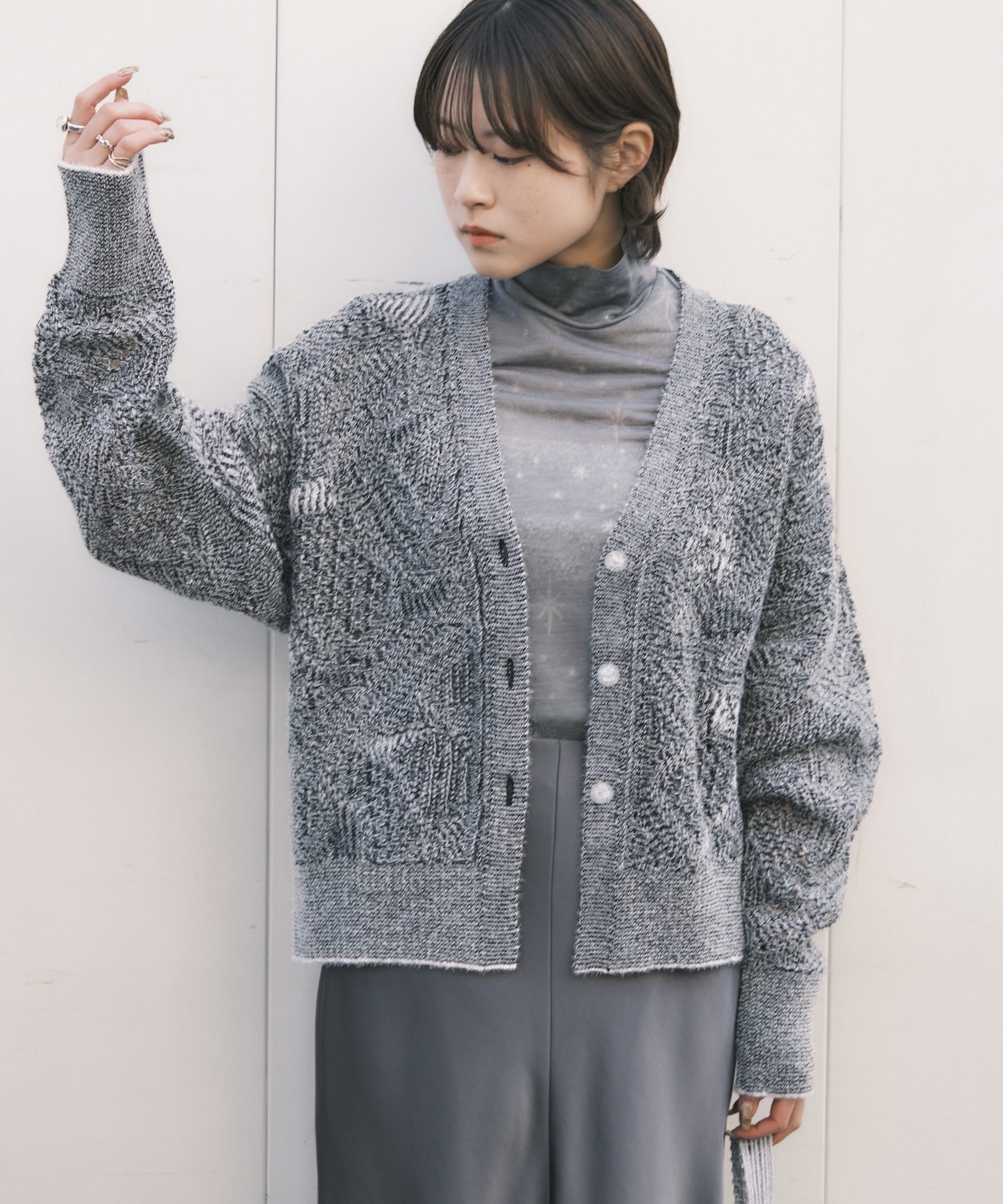 Shimmering Knit Cardigan Mame Kurogouchi