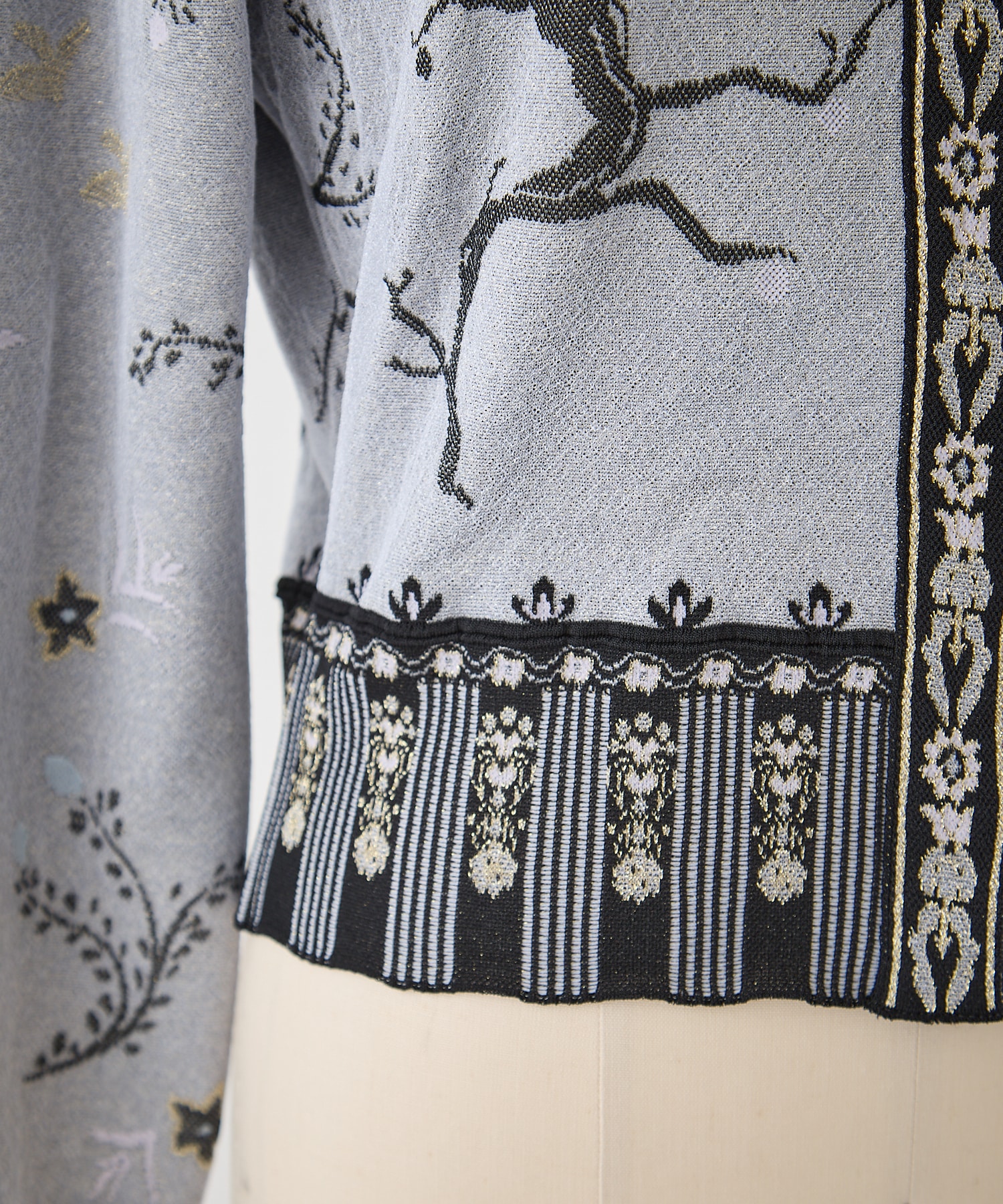 Layered Jacquard Knit Cardigan Mame Kurogouchi