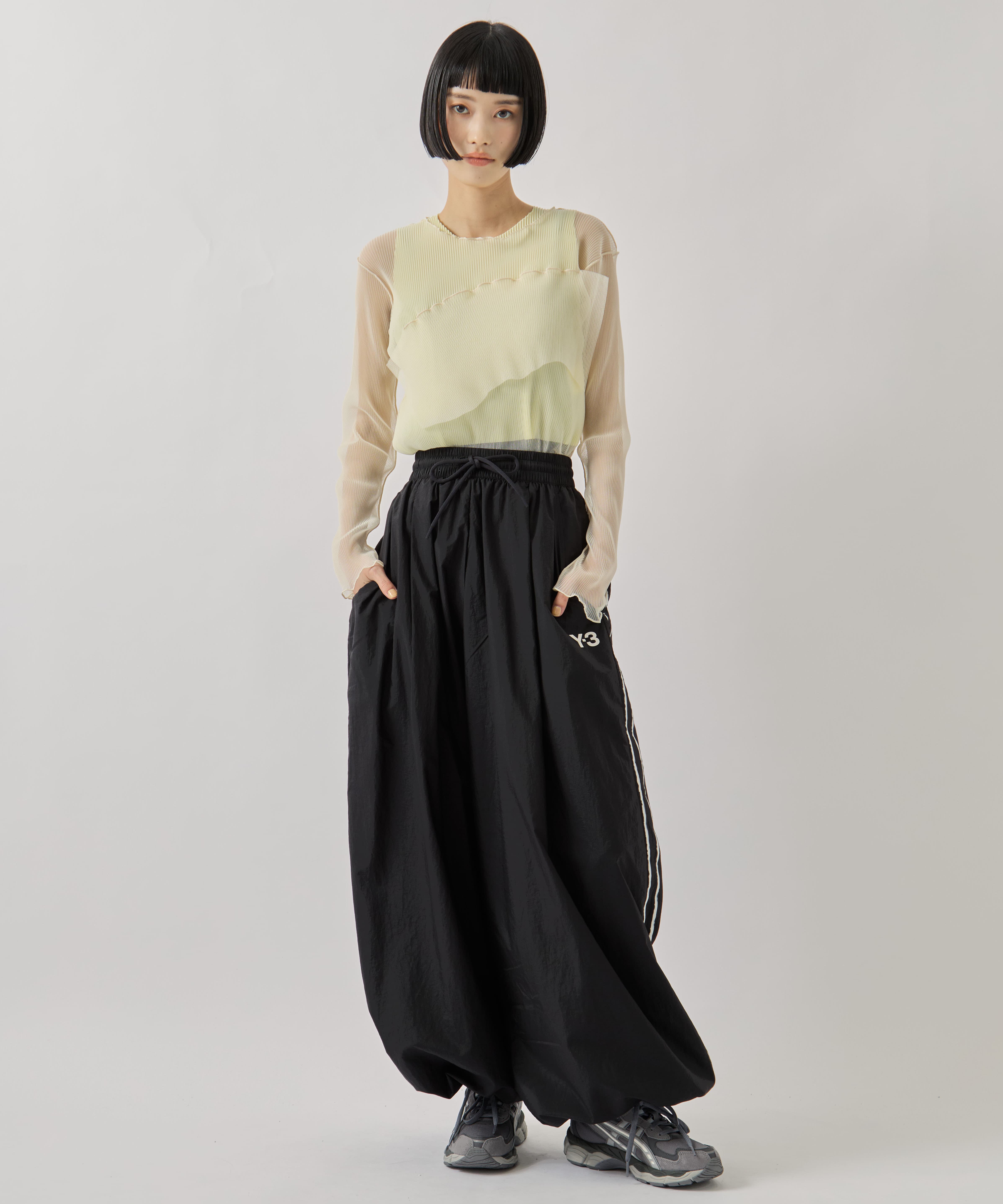 Y3-S26-0000-174/U_RE 3S WIDE PT BLACK(サイドラインワイドバル Y-3