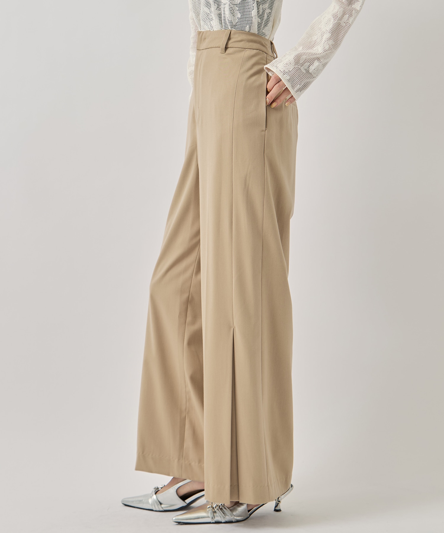 HEM TUCK STRAIGHT WIDE PANTS AMERI