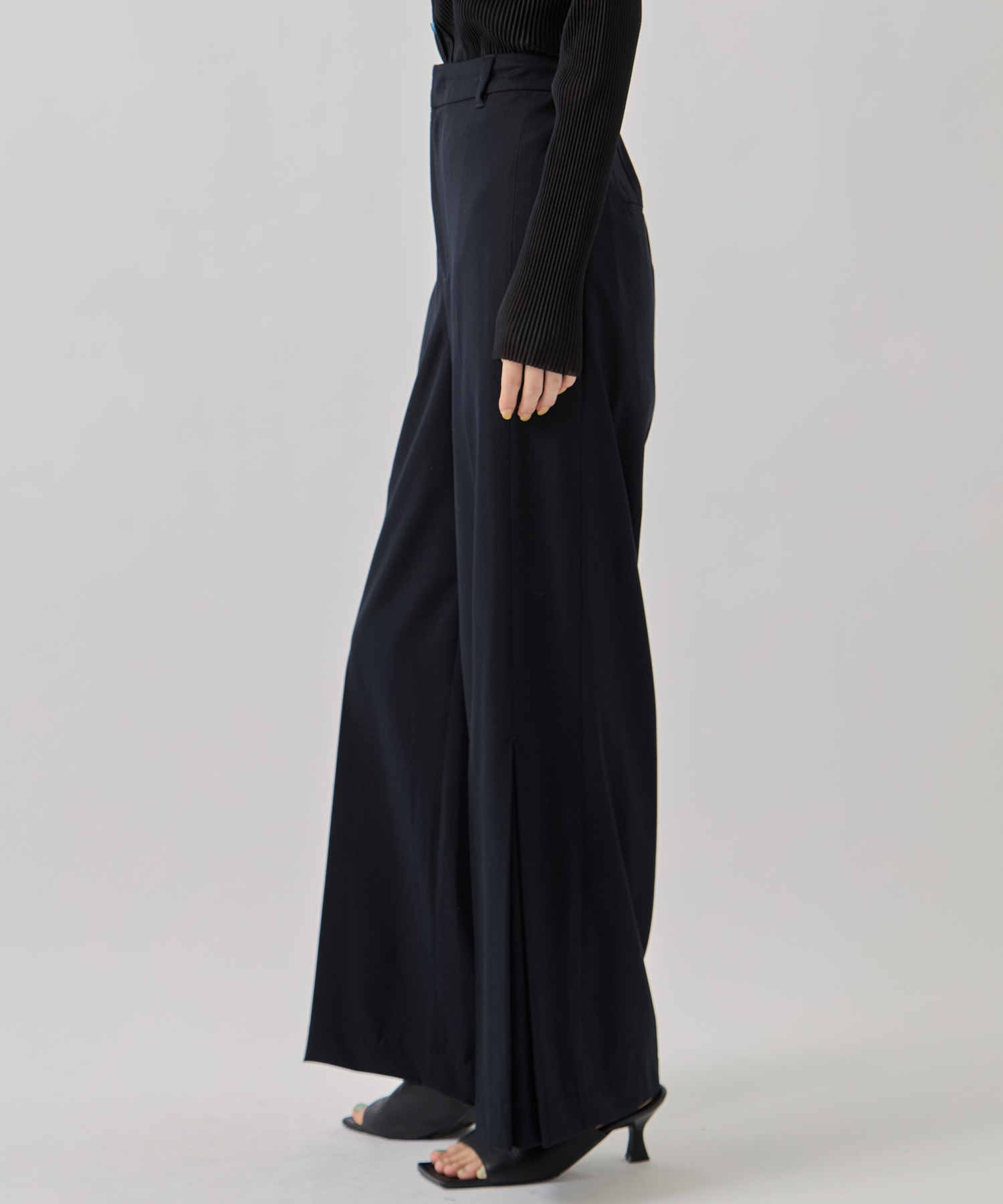HEM TUCK STRAIGHT WIDE PANTS AMERI
