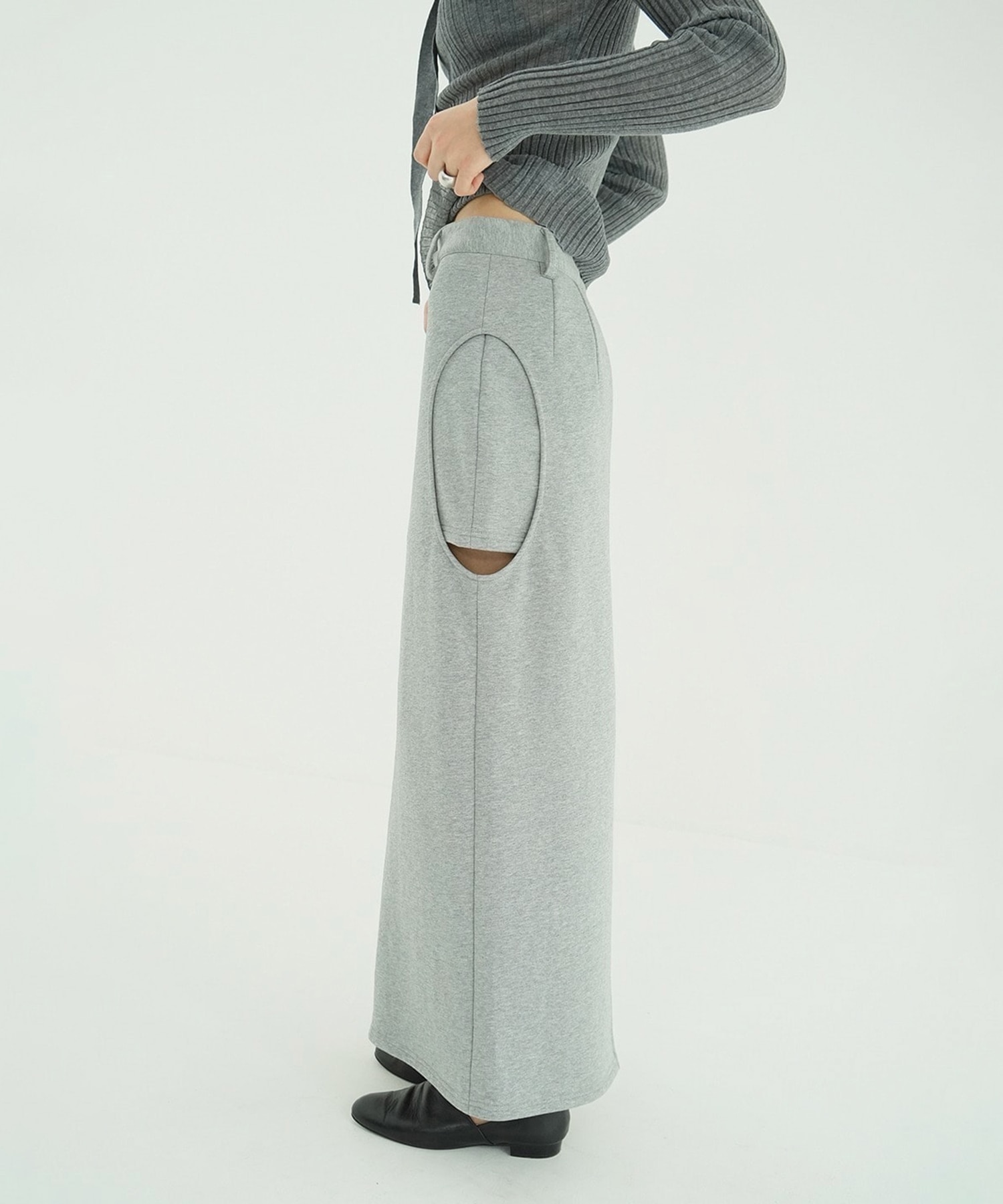 CIRCLE CUT SWEAT SKIRT CLANE
