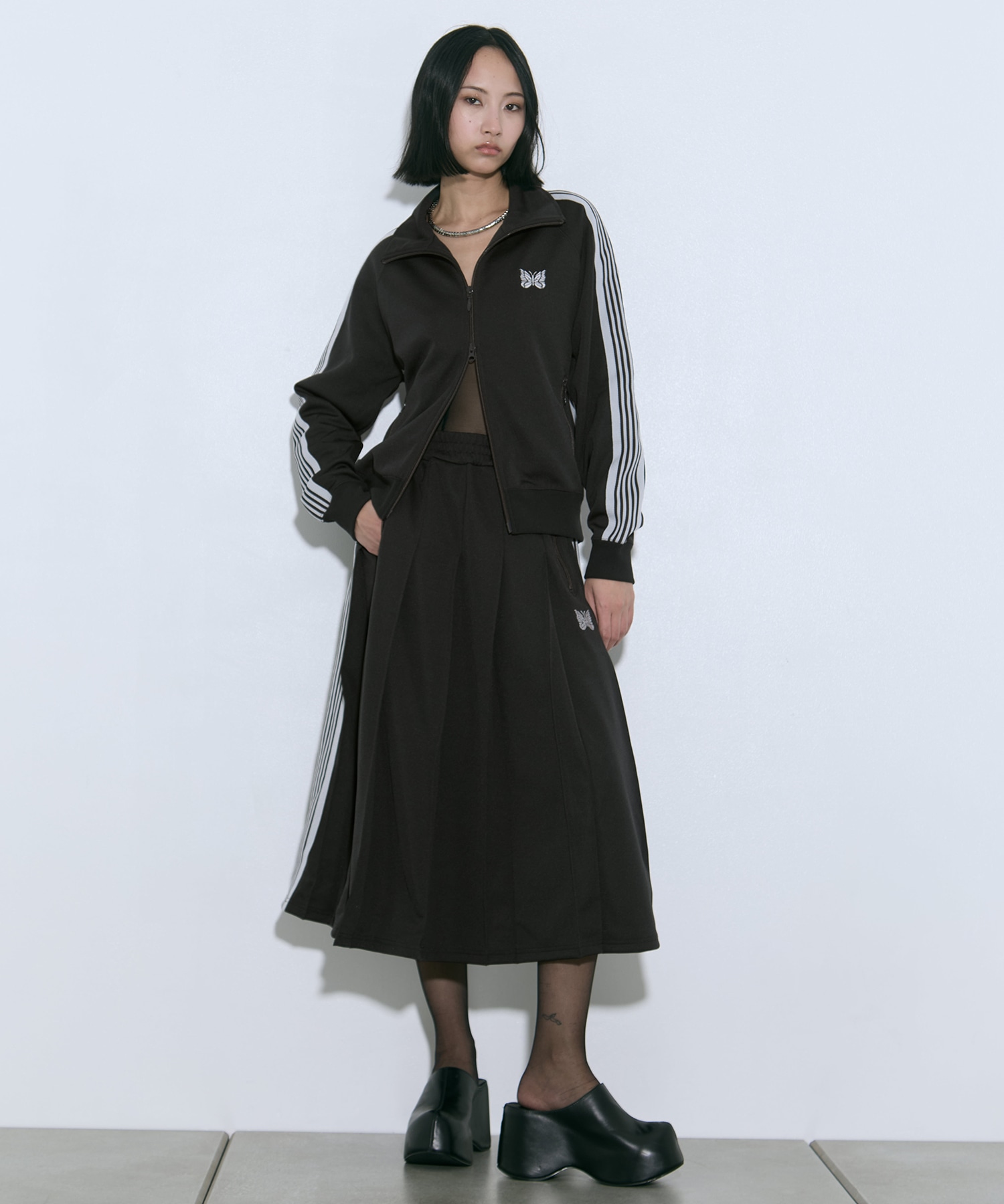 Pleated Track Skirt - Poly Smooth 