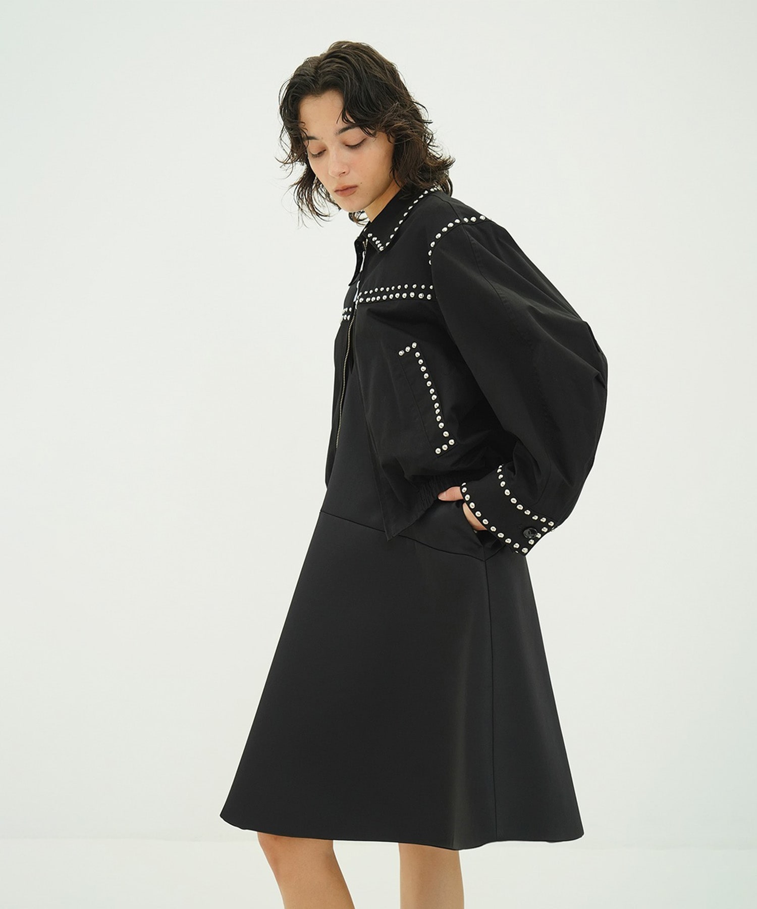 W COLOR STUDDED DRIZZLER JACKET CLANE