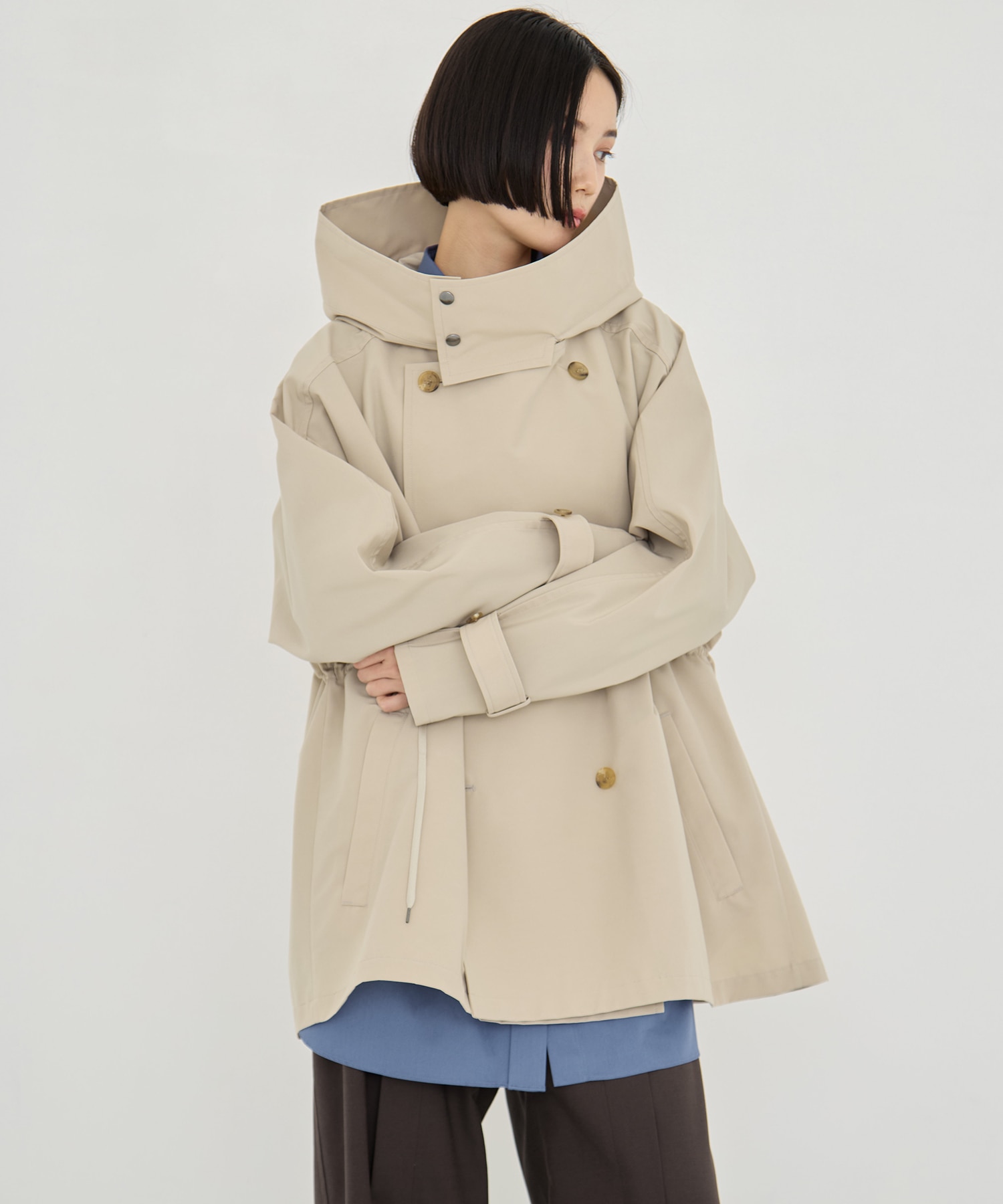 グログランスタンドカラーブルゾン VACHEMENT