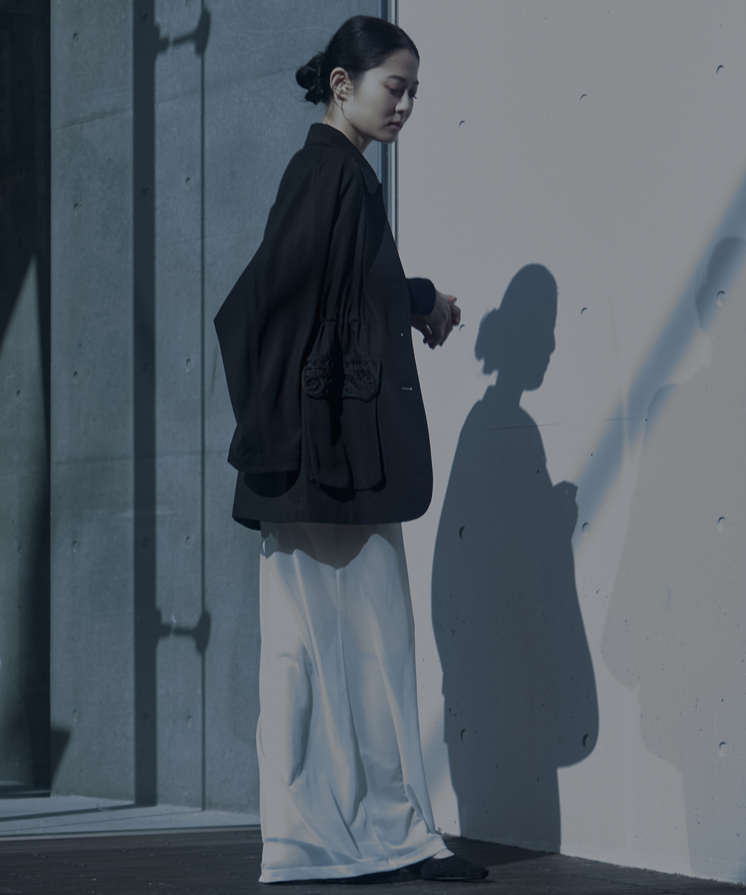 別注Cording Embroidery Detailed Middle Length Jacket Mame Kurogouchi