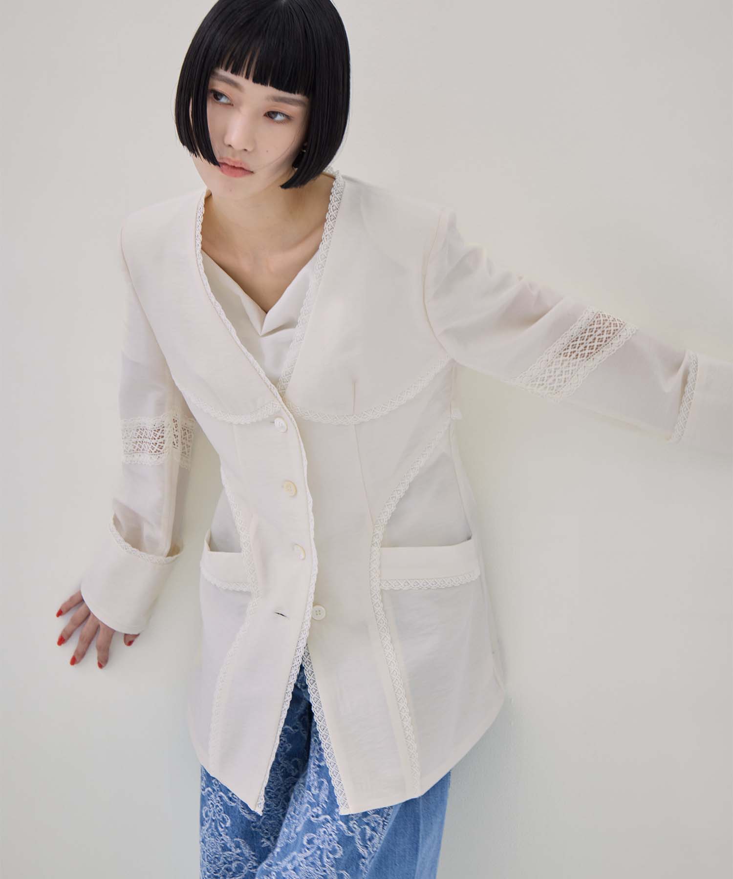 別注 LACE-PANELED JACKET FETICO