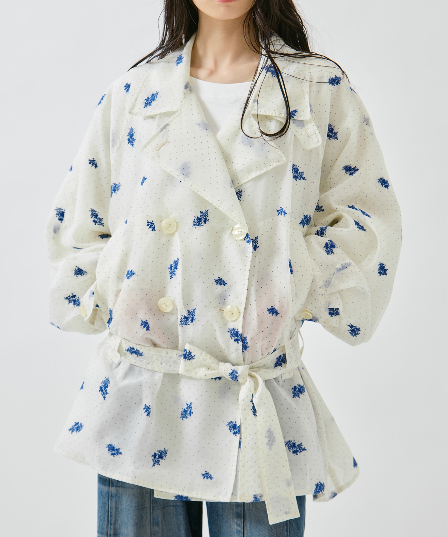 DOT FLOWER VEIL TRENCH AMERI