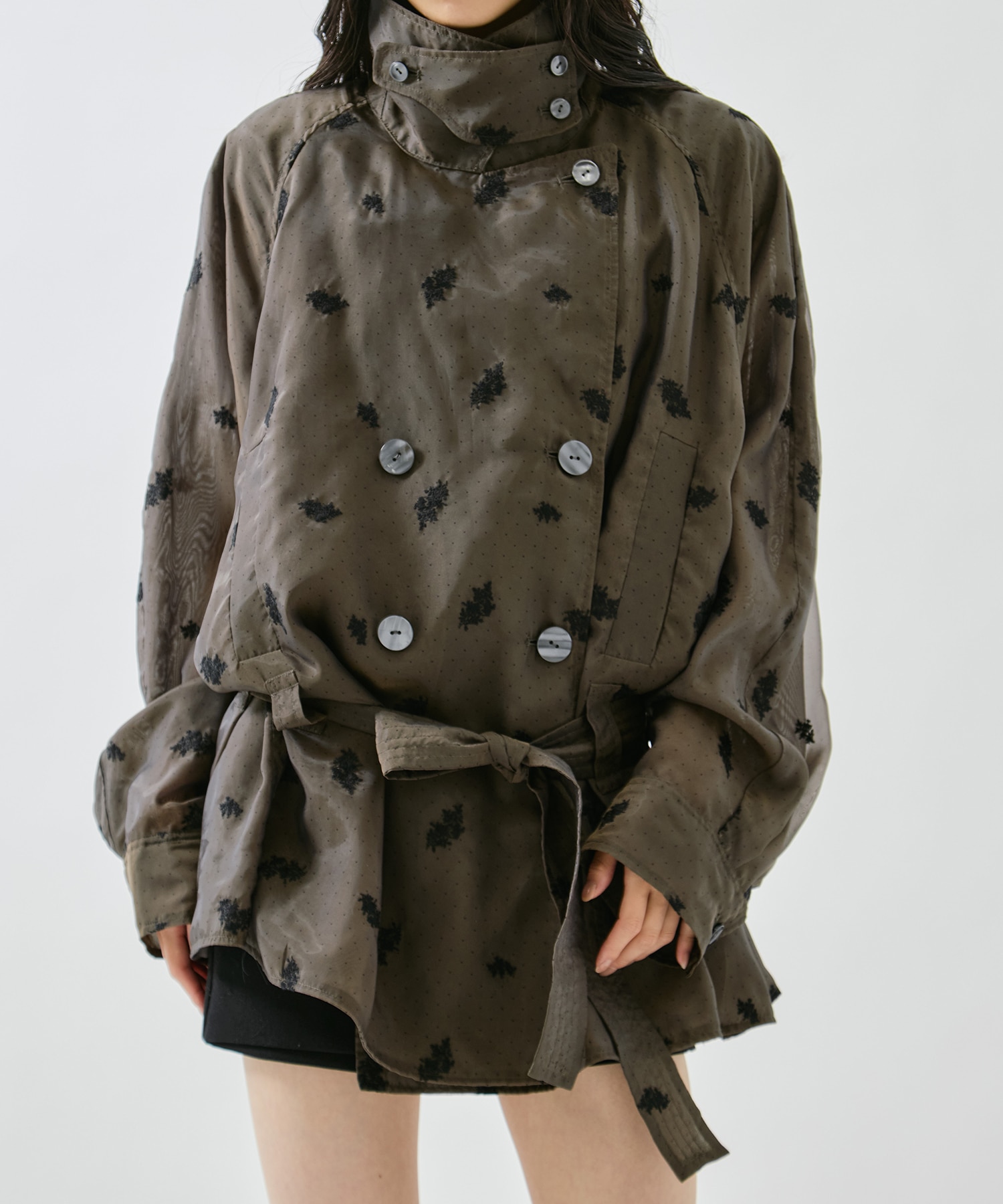 DOT FLOWER VEIL TRENCH AMERI