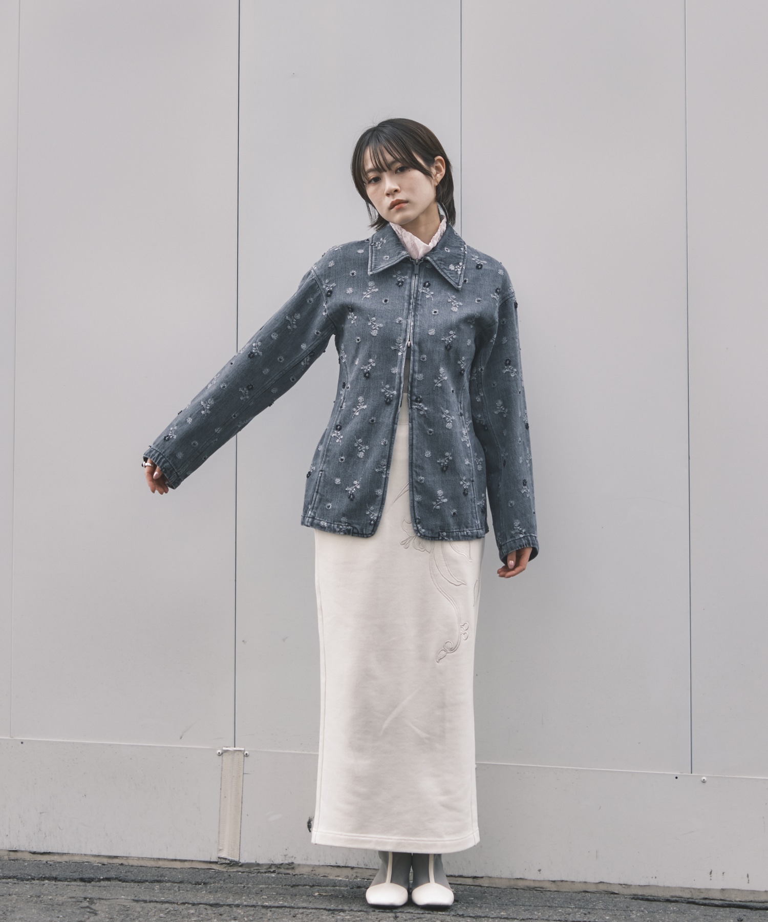 Floral Jacquard Denim Jacket Mame Kurogouchi