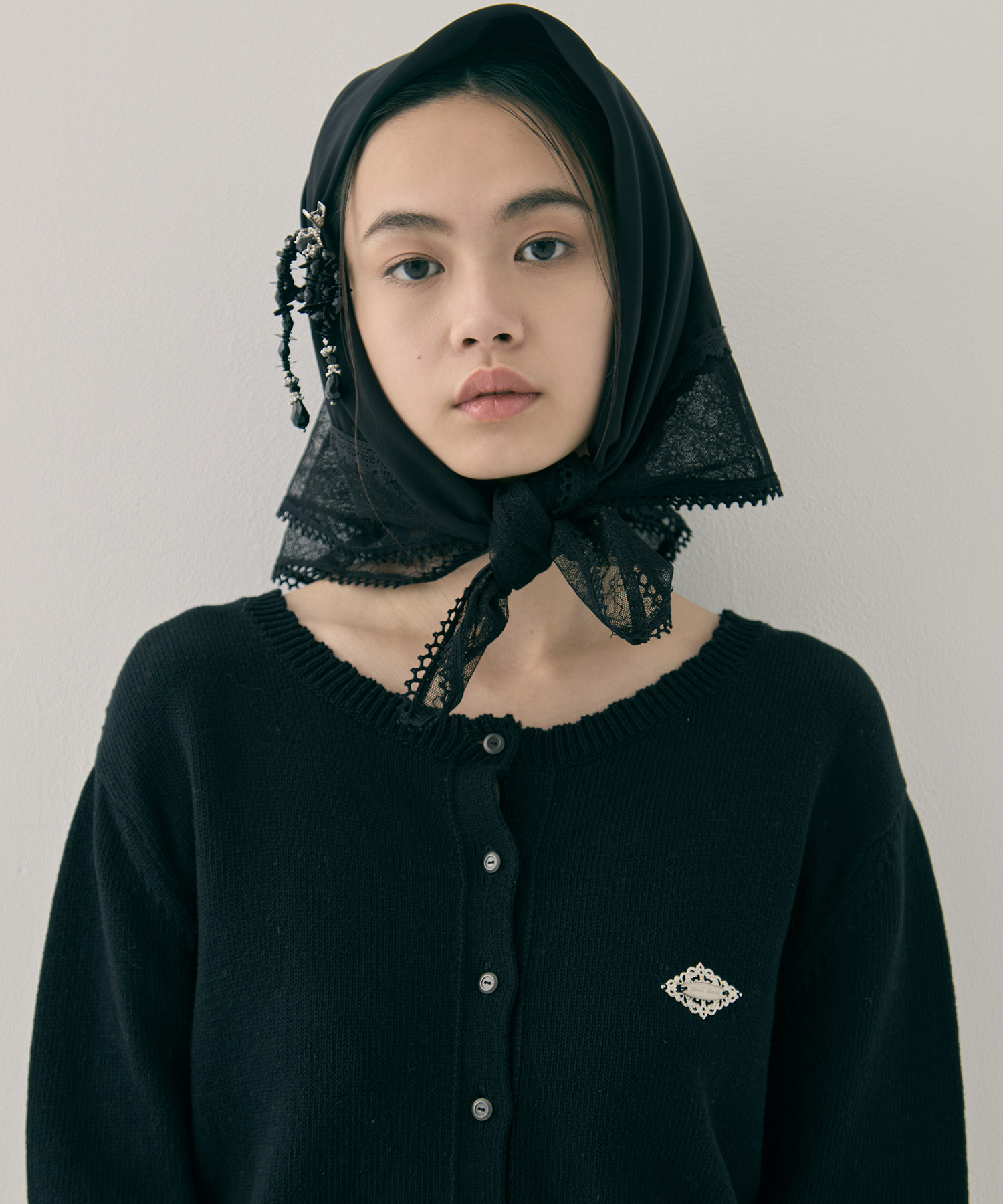 flower lace frame scarf tanakadaisuke