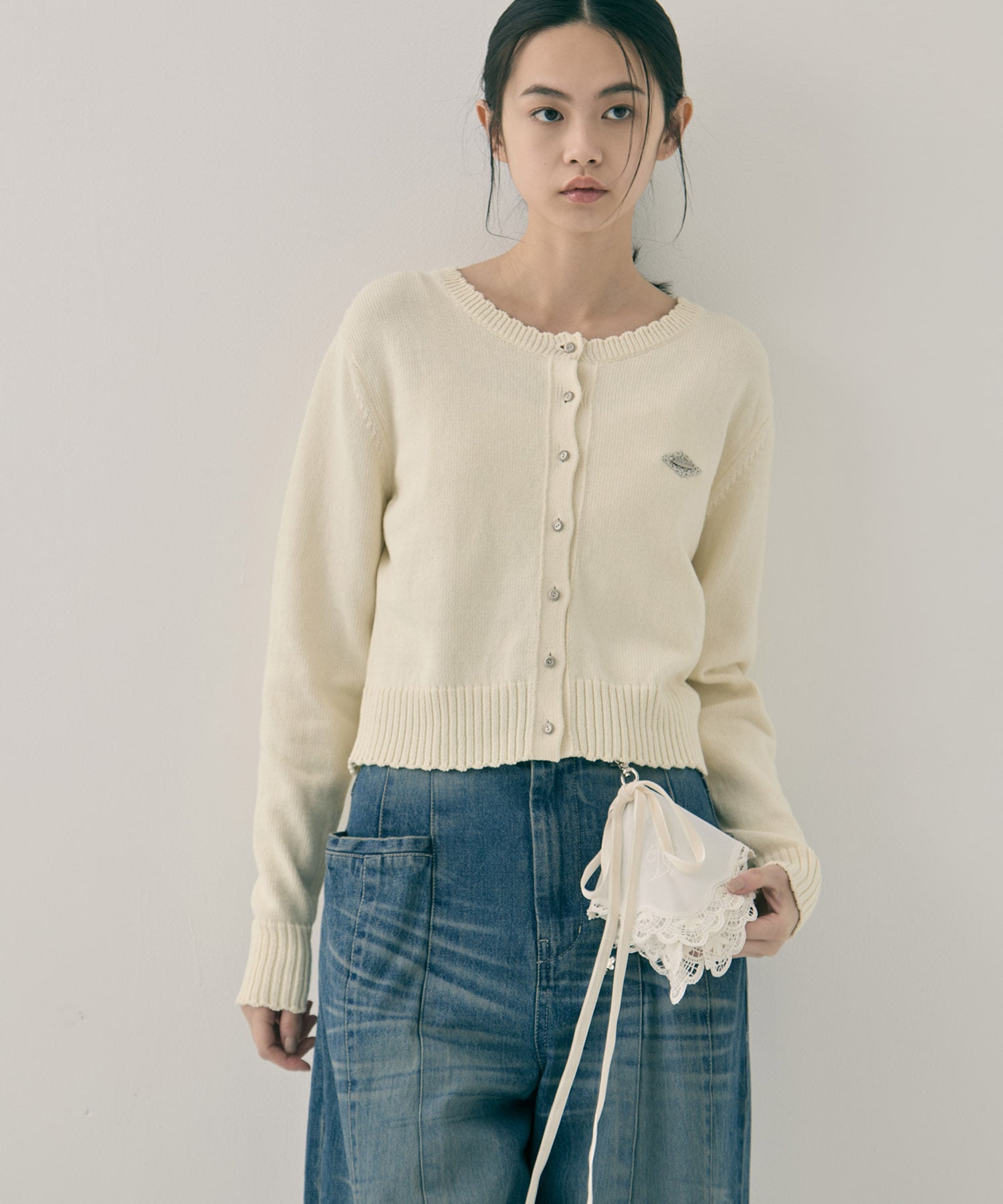 doily lace ribbon key charm tanakadaisuke