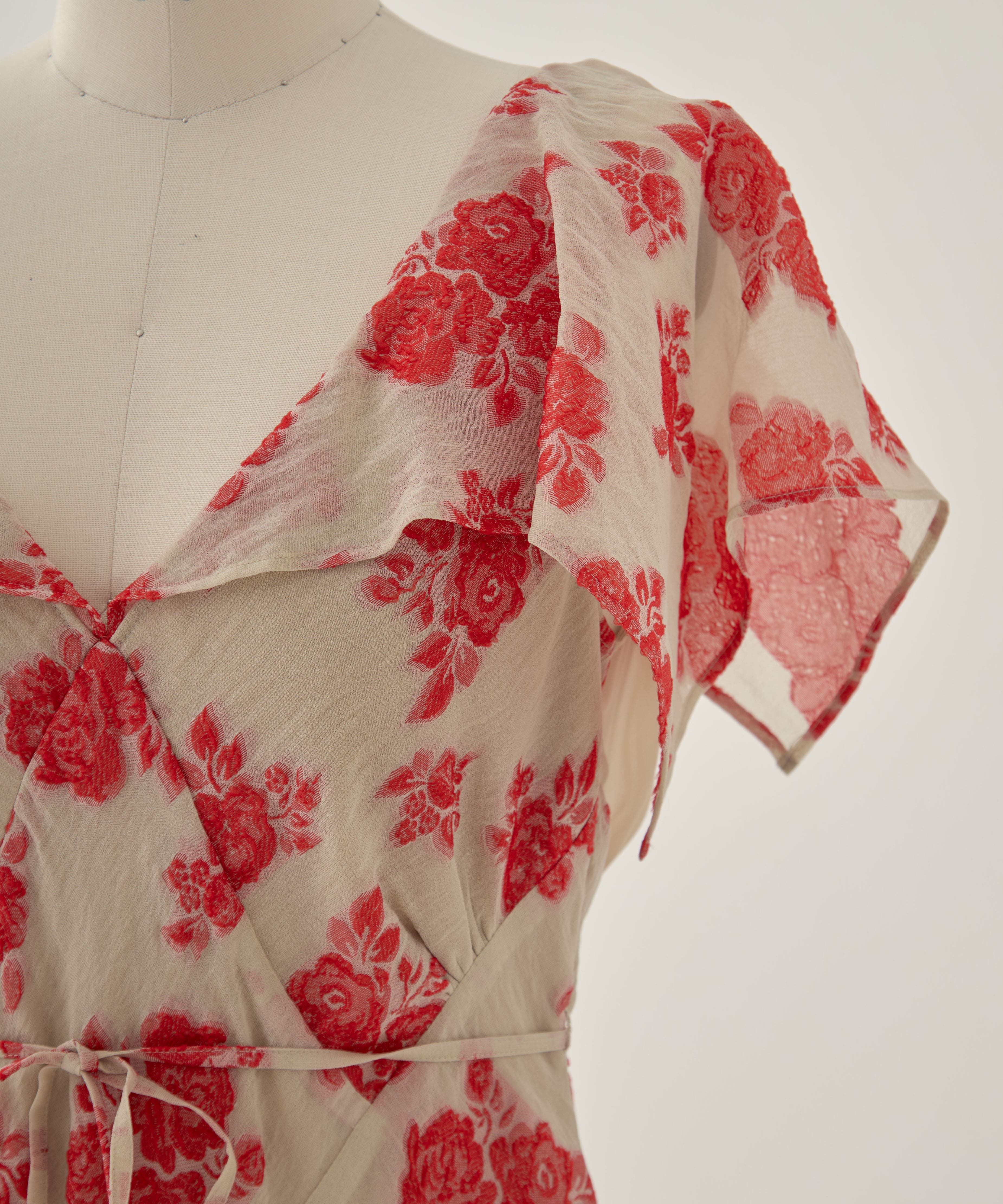 SHEER FLORAL JACQUARD DRESS FETICO