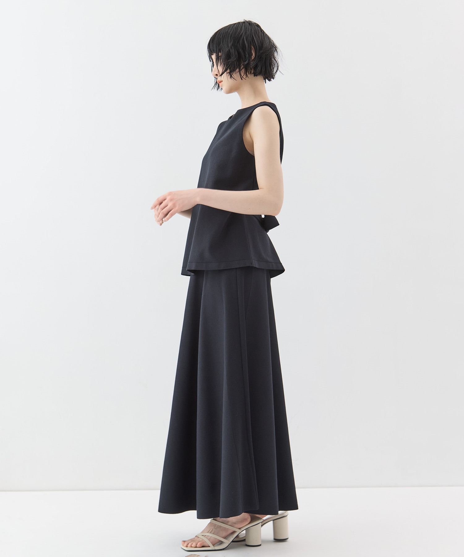 別注no sleeve knit tops WRAPINKNOT