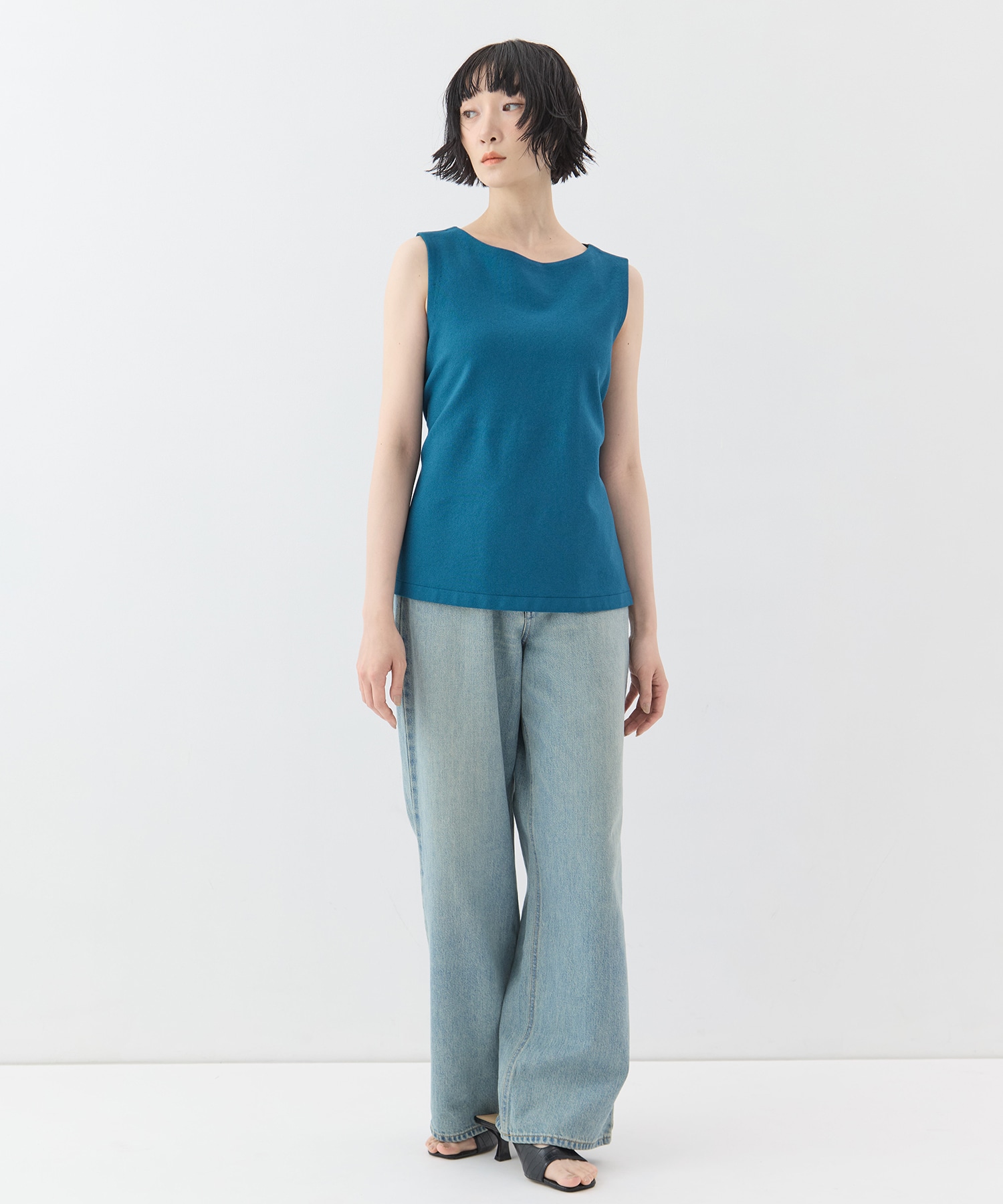 別注no sleeve knit tops WRAPINKNOT